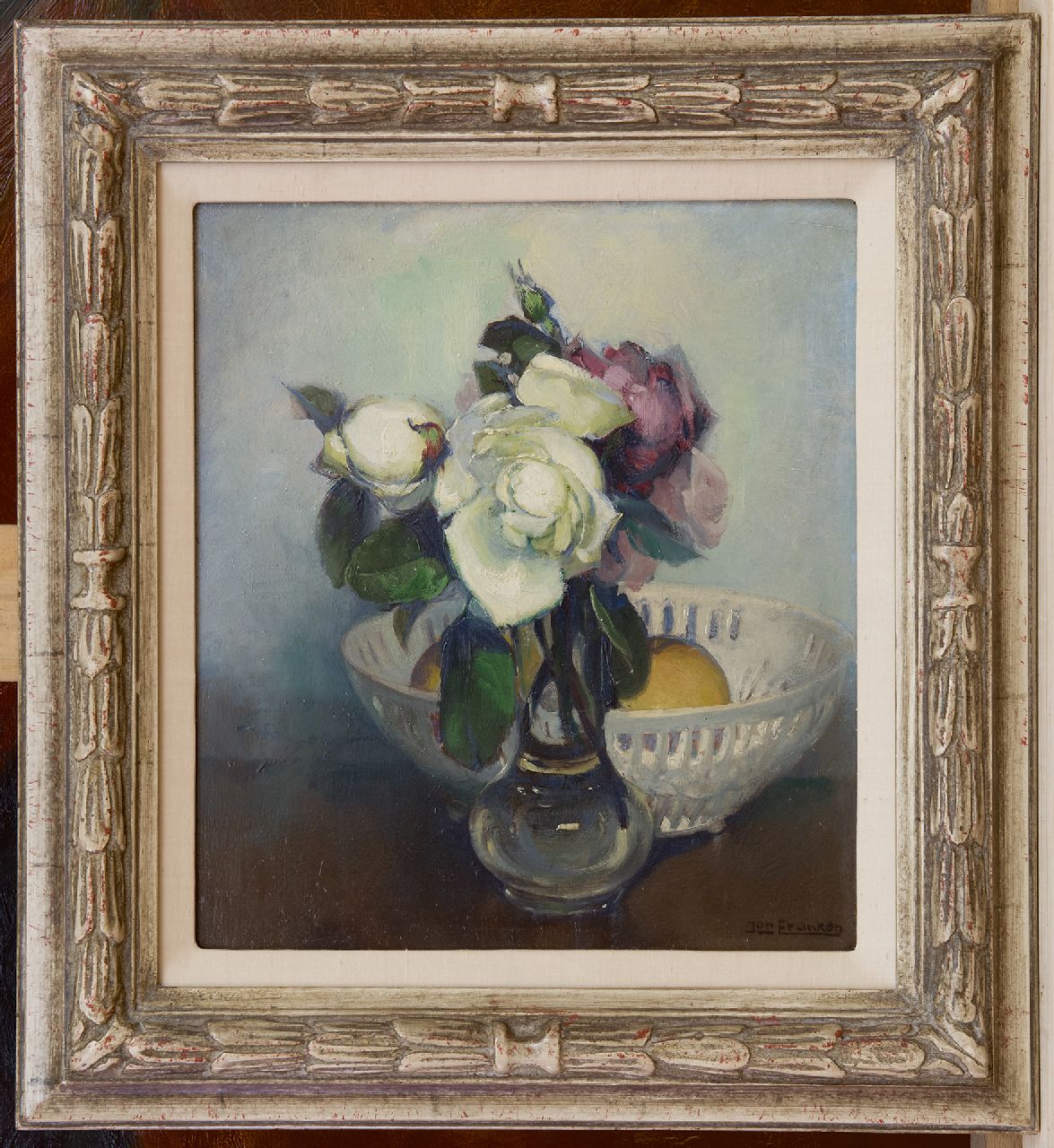 Franken J.H.  | Joannes Henricus 'Jan' Franken | Paintings offered for sale | A flower still life, oil on panel 29.0 x 25.5 cm, signed l.r. and without frame