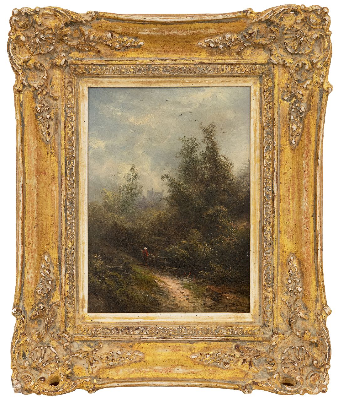 Kluyver P.L.F.  | 'Pieter' Lodewijk Francisco Kluyver | Schilderijen te koop aangeboden | Bospad, olieverf op paneel 22,1 x 16,5 cm, gesigneerd linksonder en zonder lijst
