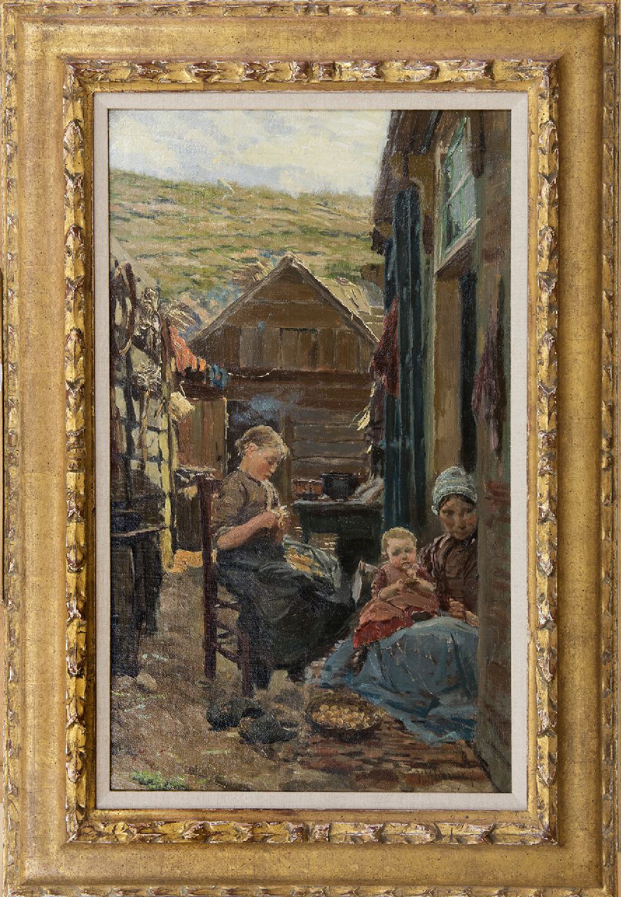 Horrix H.M.  | Hendrikus Matheus 'Mathieu' Horrix | Paintings offered for sale | Preparing supper, oil on canvas laid down on panel 51.5 x 31.5 cm, signed l.r.