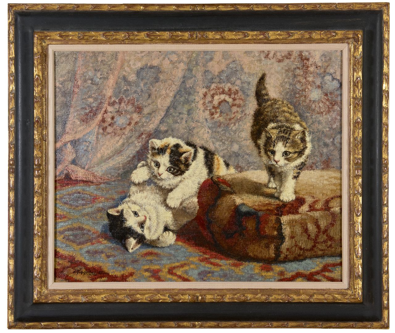 Raaphorst C.  | Cornelis Raaphorst | Paintings offered for sale | Three kittens playing, oil on canvas 40.4 x 50.7 cm, signed l.l. and without frame