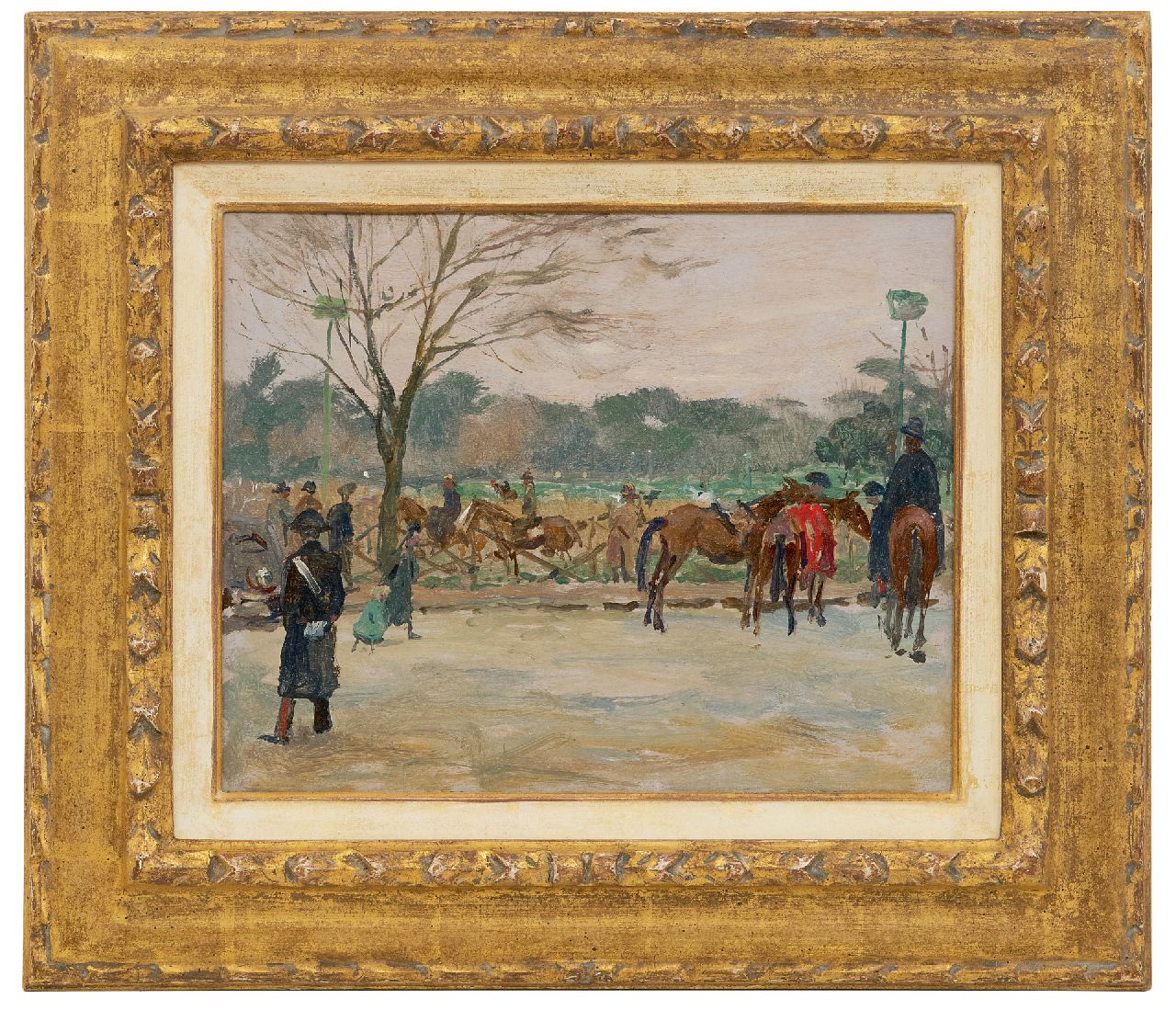 Wolter H.J.  | Hendrik Jan 'Henk' Wolter | Schilderijen te koop aangeboden | Galoppatoio, Villa Borghese, Rome, olieverf op board 21,2 x 26,5 cm, gesigneerd verso