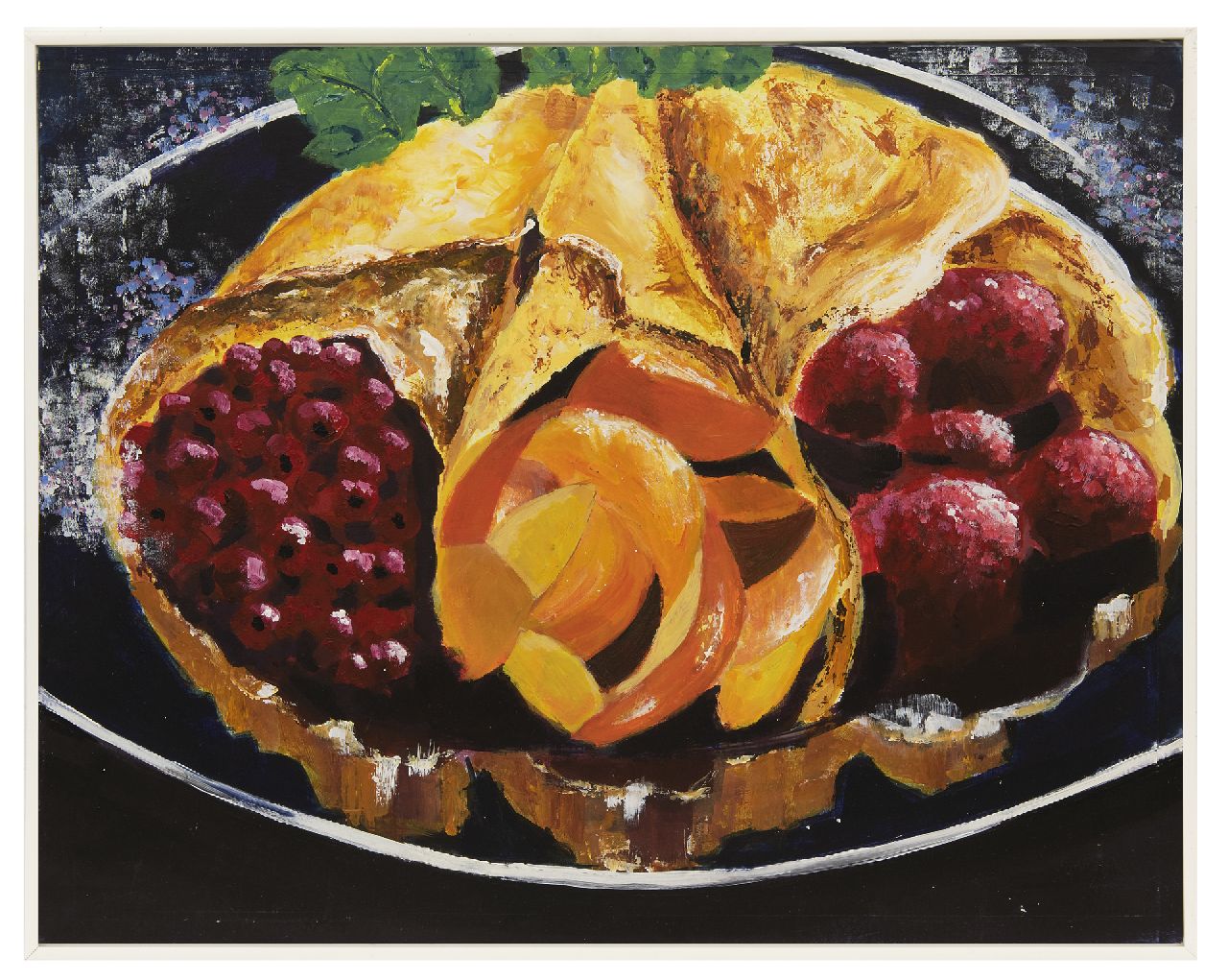 Onbekend 20e eeuw  | Onbekend | Watercolours and drawings offered for sale | Crêpes with fruit, gouache on paper 54.8 x 71.0 cm