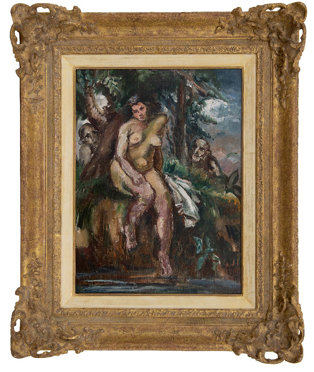 Friesz (toegeschreven aan) Achille Emile Othon  | A.E.O. Friesz (toegeschreven aan) | Schilderijen te koop aangeboden | Susanna en de Ouderlingen, olieverf op doek 42,5 x 33,0 cm