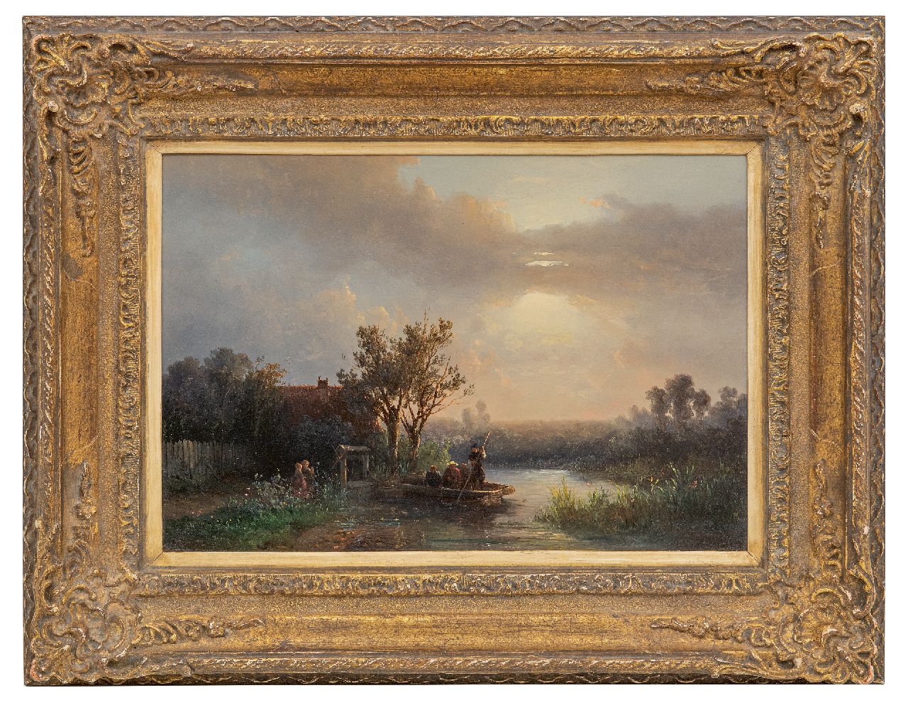 Verveer S.L.  | 'Salomon' Leonardus Verveer | Schilderijen te koop aangeboden | Het overzetveer, olieverf op paneel 25,3 x 36,0 cm, gesigneerd rechtsonder en gedateerd '51