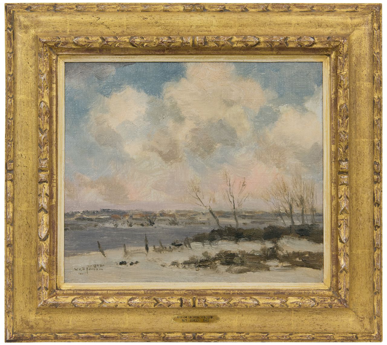 Jansen W.G.F.  | 'Willem' George Frederik Jansen, Winterlandschap, olieverf op doek 30,4 x 35,2 cm, gesigneerd linksonder