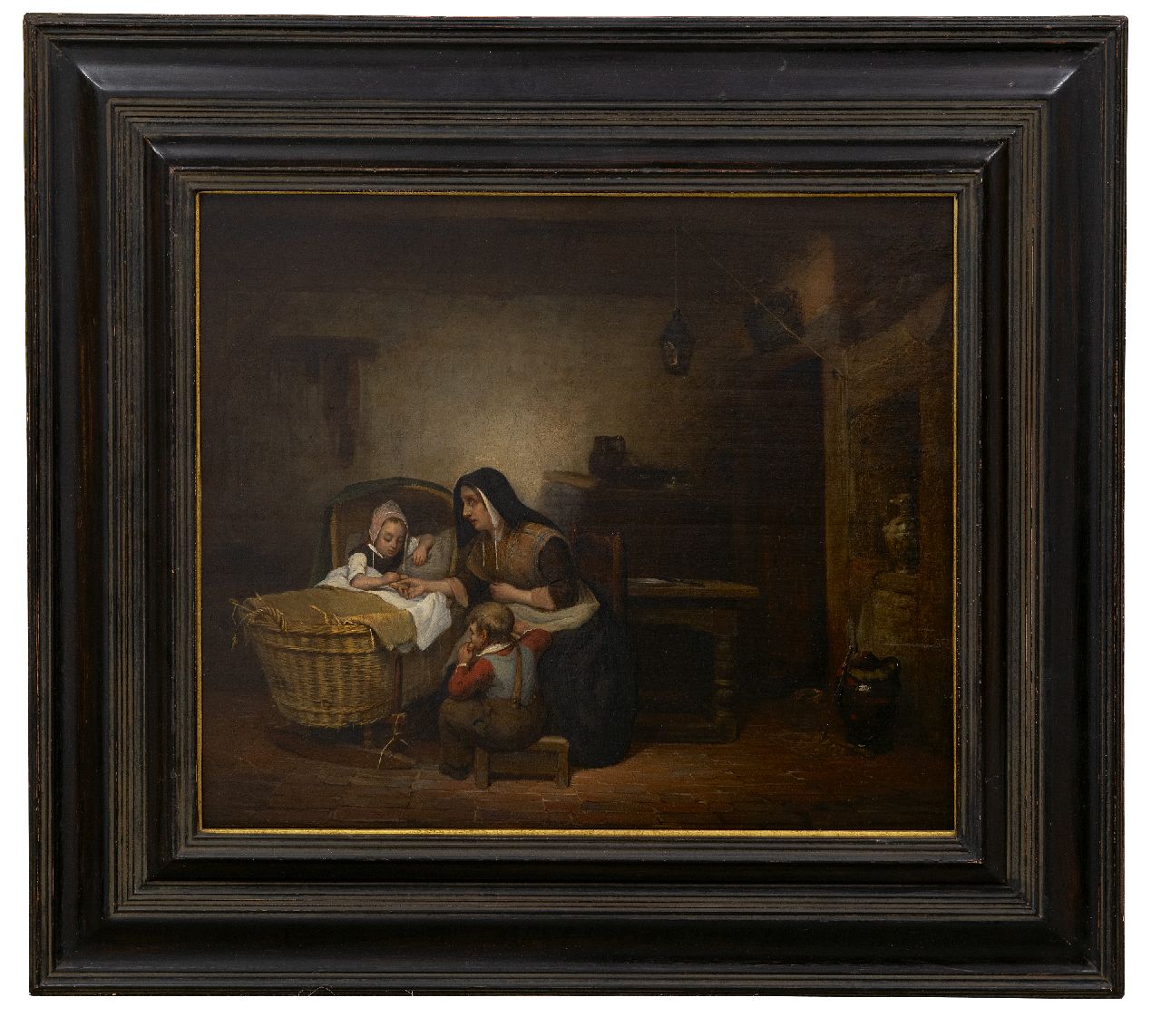Schmidt W.H.  | Willem Hendrik Schmidt | Schilderijen te koop aangeboden | De laatste bete broods, olieverf op paneel 35,8 x 42,1 cm