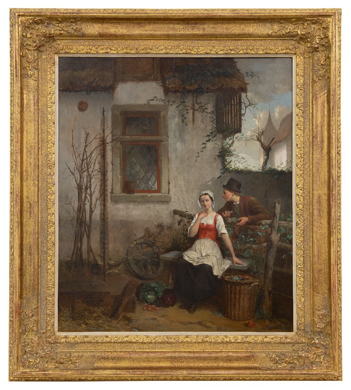 Boon P.C.  | Constant P. Boon | Schilderijen te koop aangeboden | Een ontluikende romance, olieverf op paneel 62,1 x 52,9 cm, gesigneerd linksonder en gedateerd AN '57