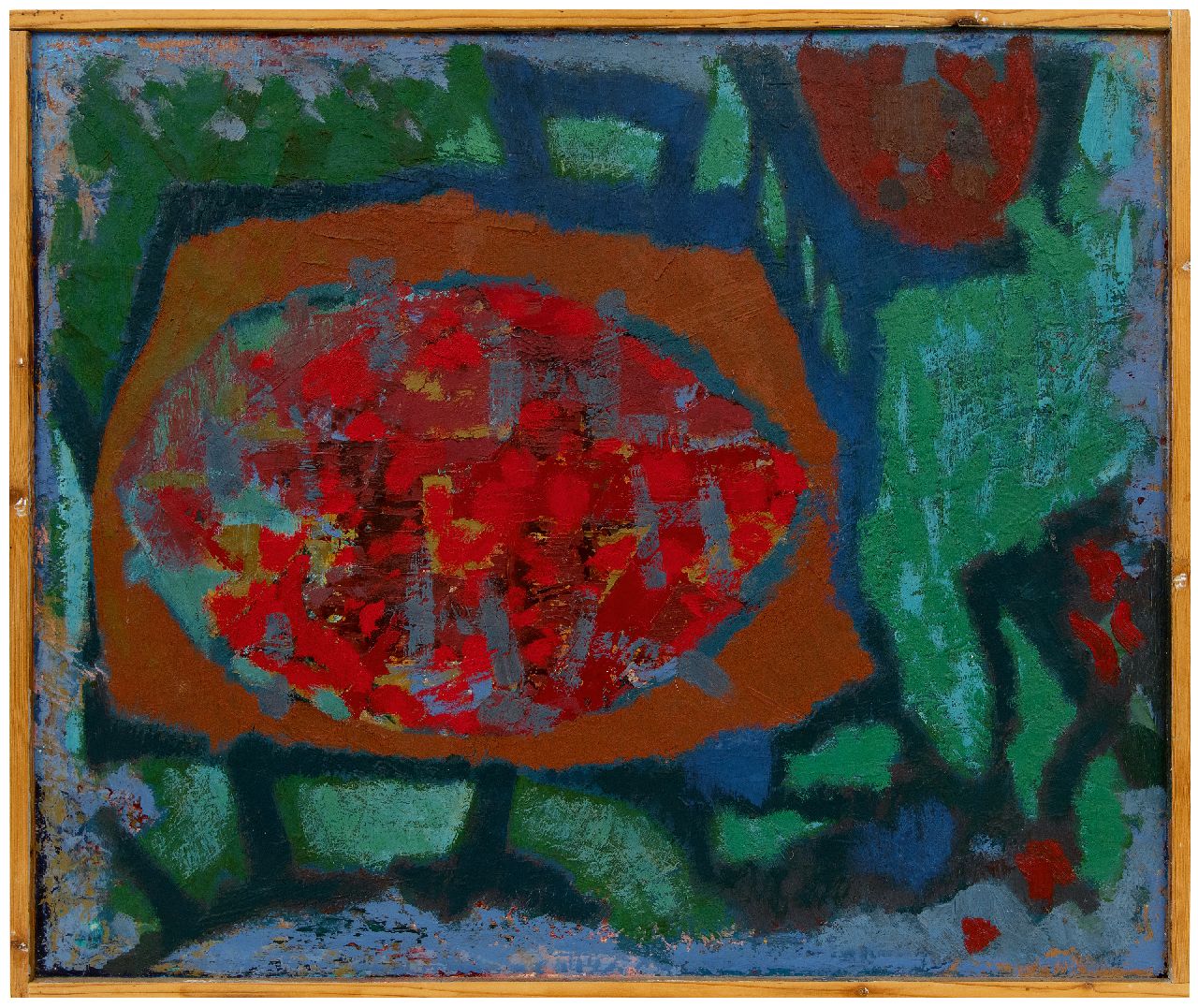 Hunziker F.  | Frieda Hunziker | Schilderijen te koop aangeboden | Interieur II, olieverf op schildersboard 45,4 x 54,3 cm, gesigneerd verso en te dateren 1949