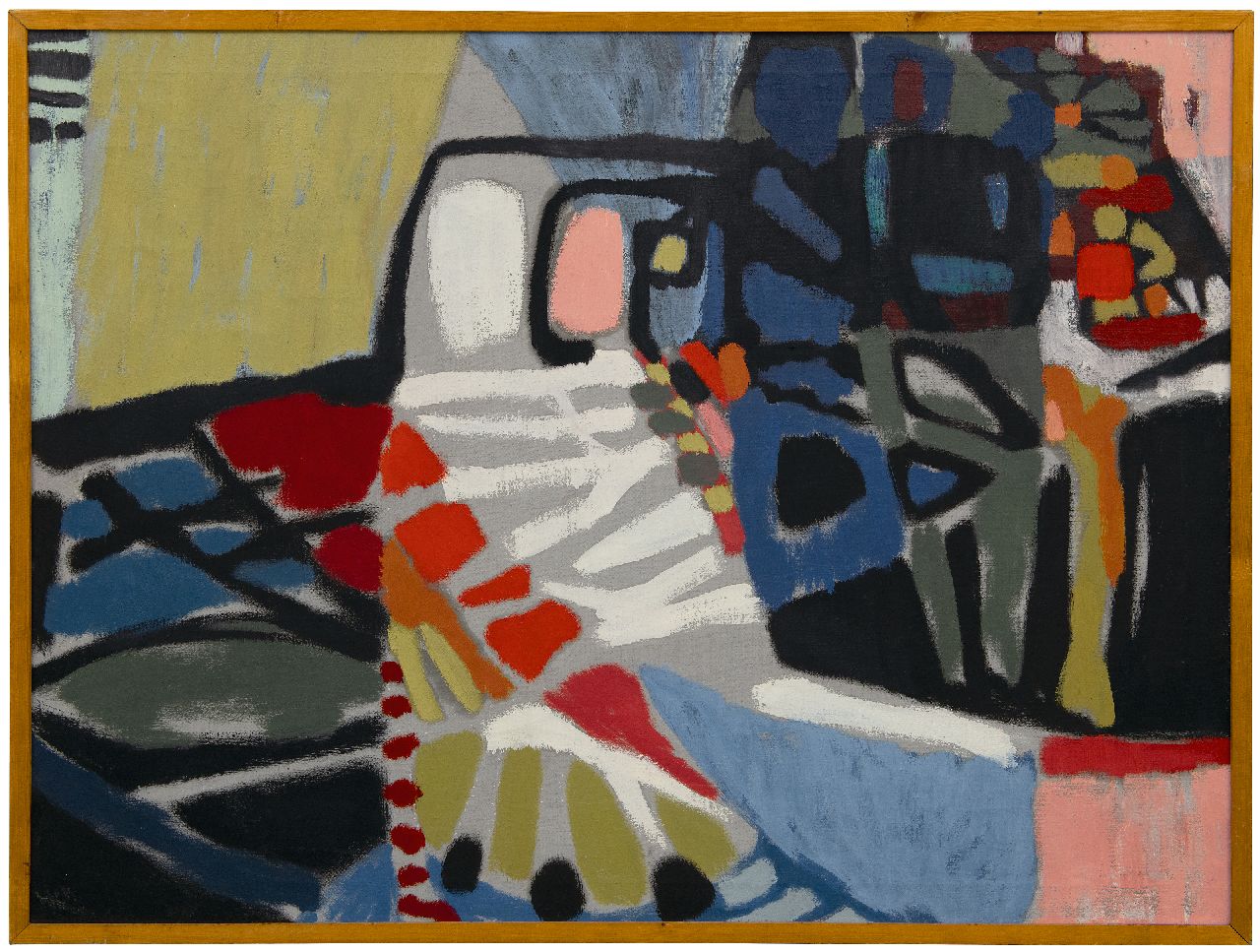 Hunziker F.  | Frieda Hunziker | Schilderijen te koop aangeboden | Compositie 54, olieverf op doek 74,9 x 99,9 cm, gesigneerd verso en te dateren 1954