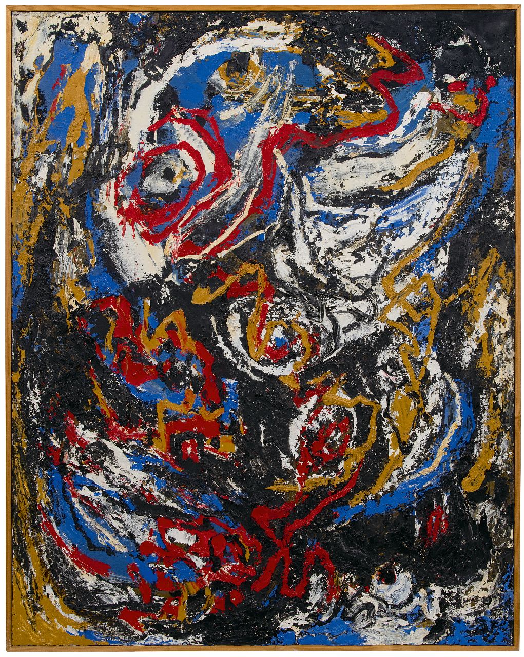 Hunziker F.  | Frieda Hunziker | Schilderijen te koop aangeboden | Compositie, olieverf op doek 99,9 x 80,0 cm, te dateren 1963, zonder lijst