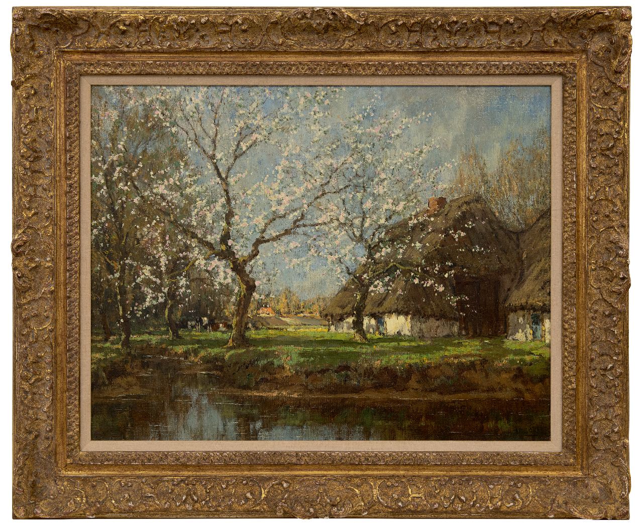 Gorter A.M.  | 'Arnold' Marc Gorter | Schilderijen te koop aangeboden | Boerderij bij voorjaarsbloesem, olieverf op doek 50,7 x 65,7 cm, gesigneerd rechtsonder