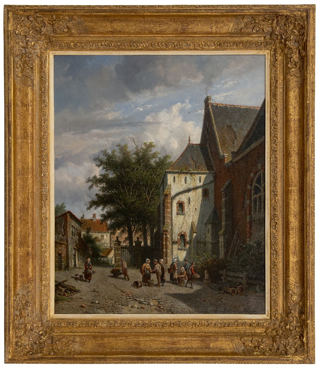 Eversen A.  | Adrianus Eversen | Schilderijen te koop aangeboden | Achter de Westerkerk in Enkhuizen, olieverf op doek 56,4 x 46,6 cm, gesigneerd rechtsonder