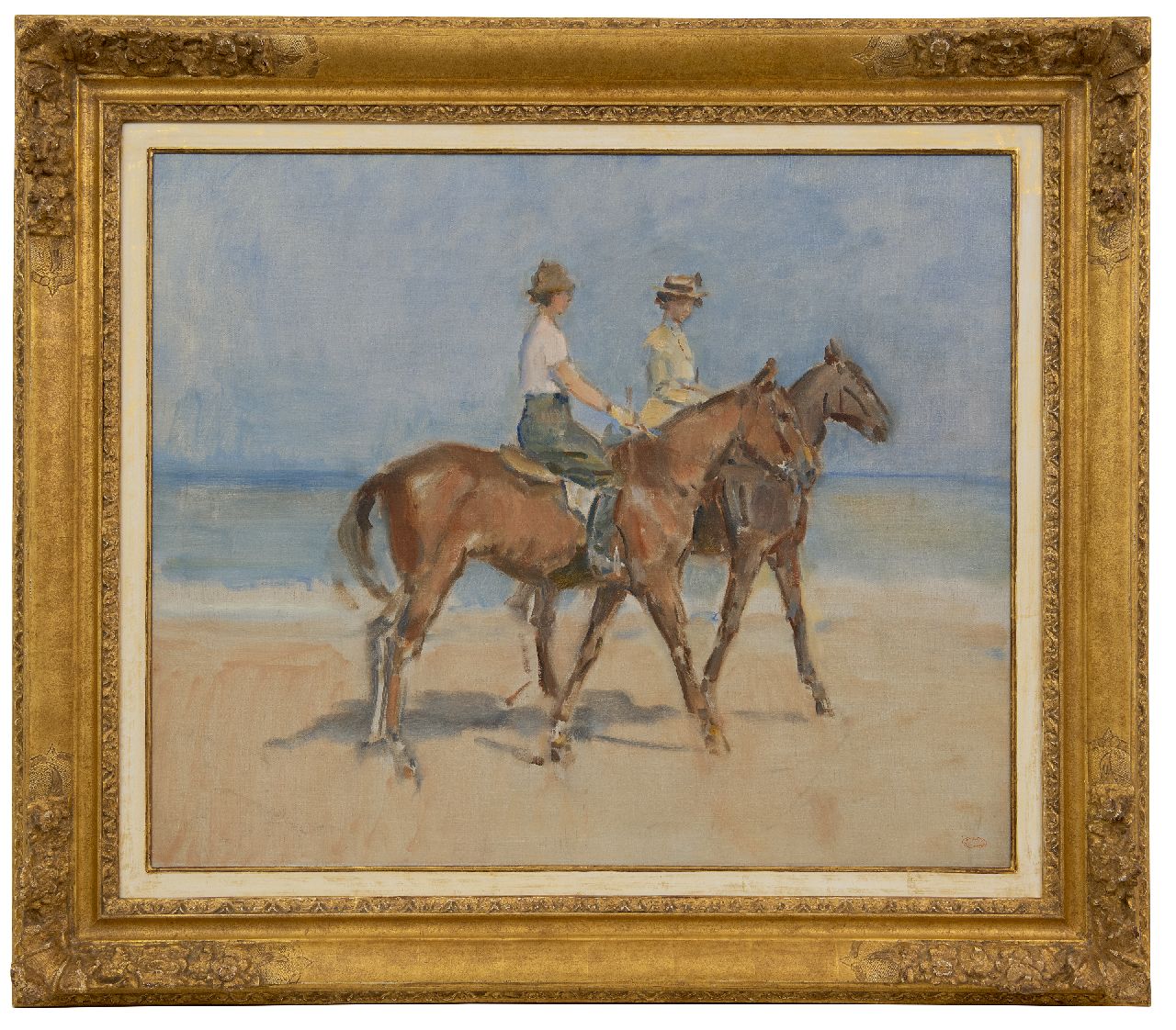 Israels I.L.  | 'Isaac' Lazarus Israels | Schilderijen te koop aangeboden | Amazones op het strand van Scheveningen, olieverf op doek 65,5 x 78,6 cm, te dateren ca. 1910