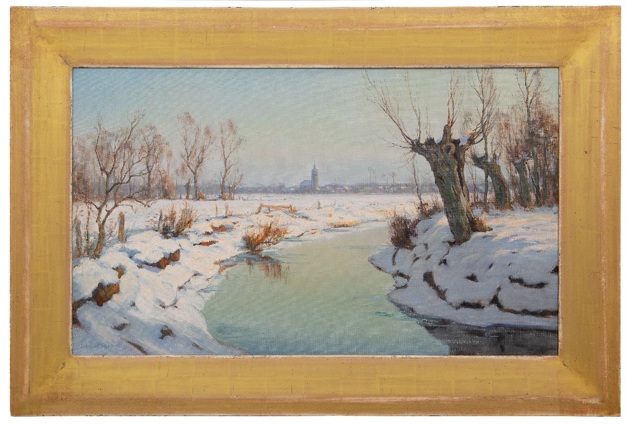 Meijer J.  | Johannes 'Johan' Meijer | Schilderijen te koop aangeboden | Winterlandschap bij Blaricum, olieverf op doek 60,3 x 100,1 cm, gesigneerd linksonder
