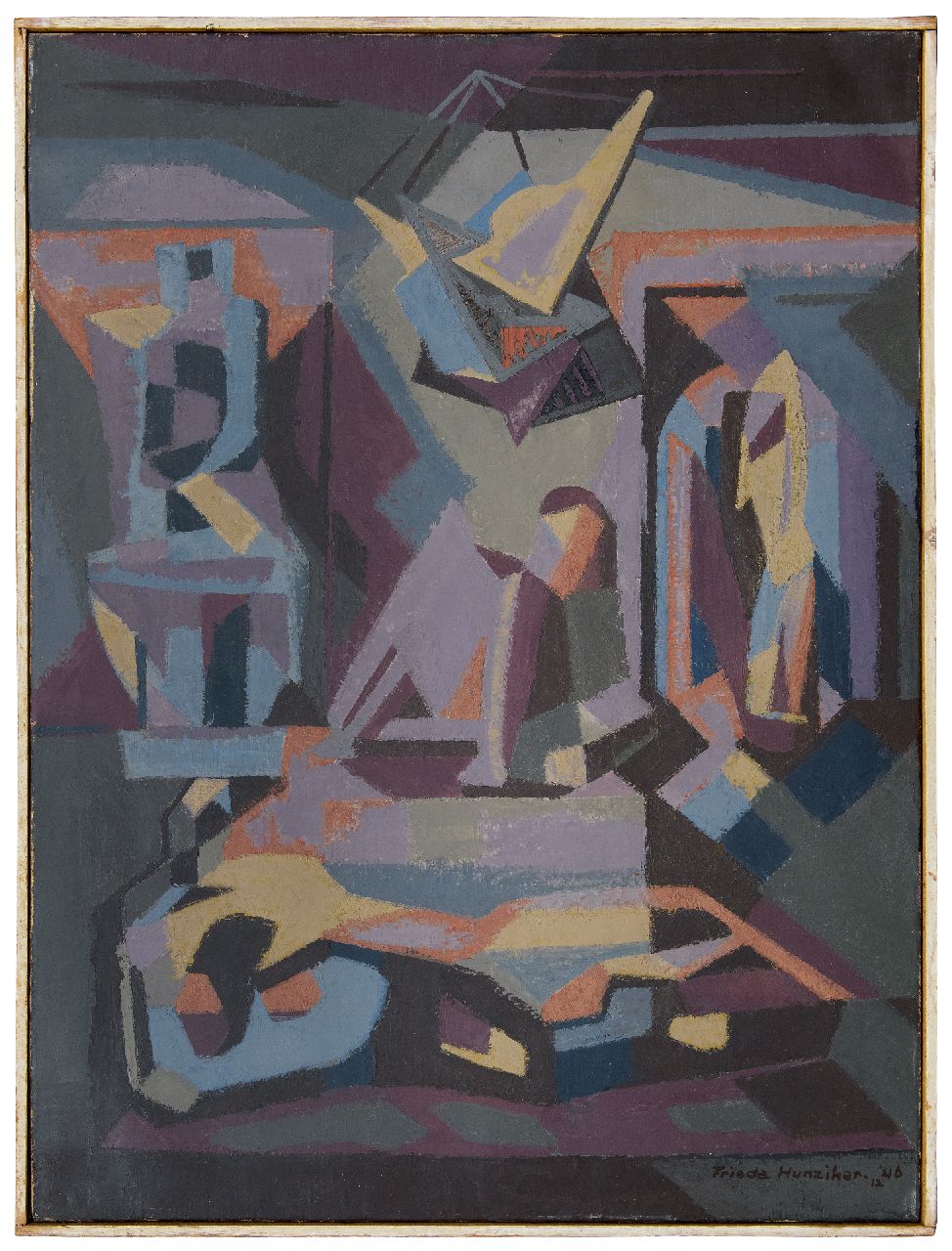 Hunziker F.  | Frieda Hunziker, Expositie, olieverf op doek 99,3 x 74,6 cm, gesigneerd rechtsonder en gedateerd 12 '46
