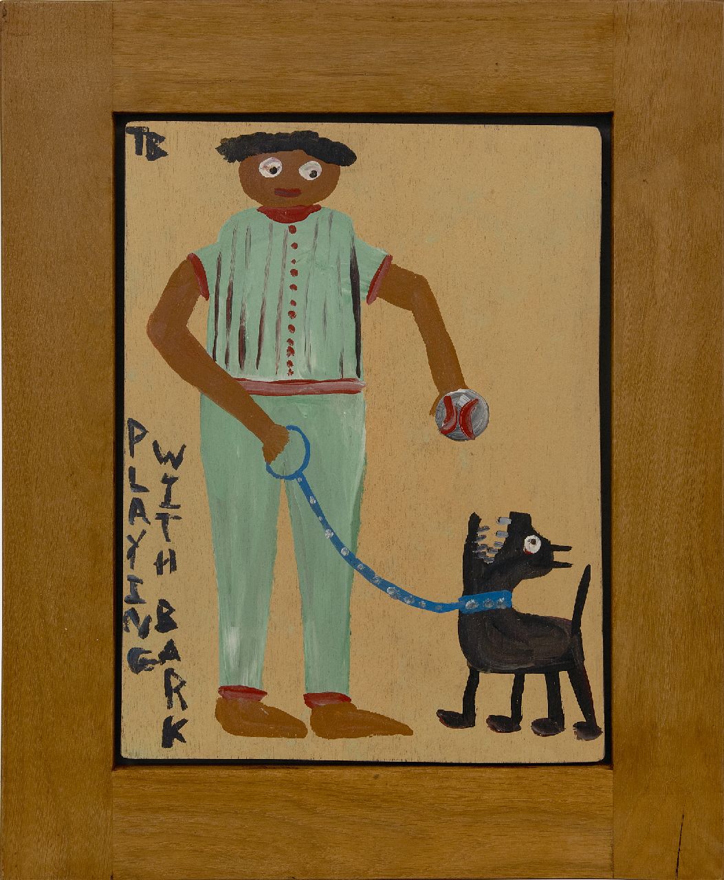 Brown T.  | Timothy 'Tim' Brown | Schilderijen te koop aangeboden | Playing with Bark, acryl op paneel 46,0 x 34,5 cm, gesigneerd linksboven met ini en gedateerd 1988