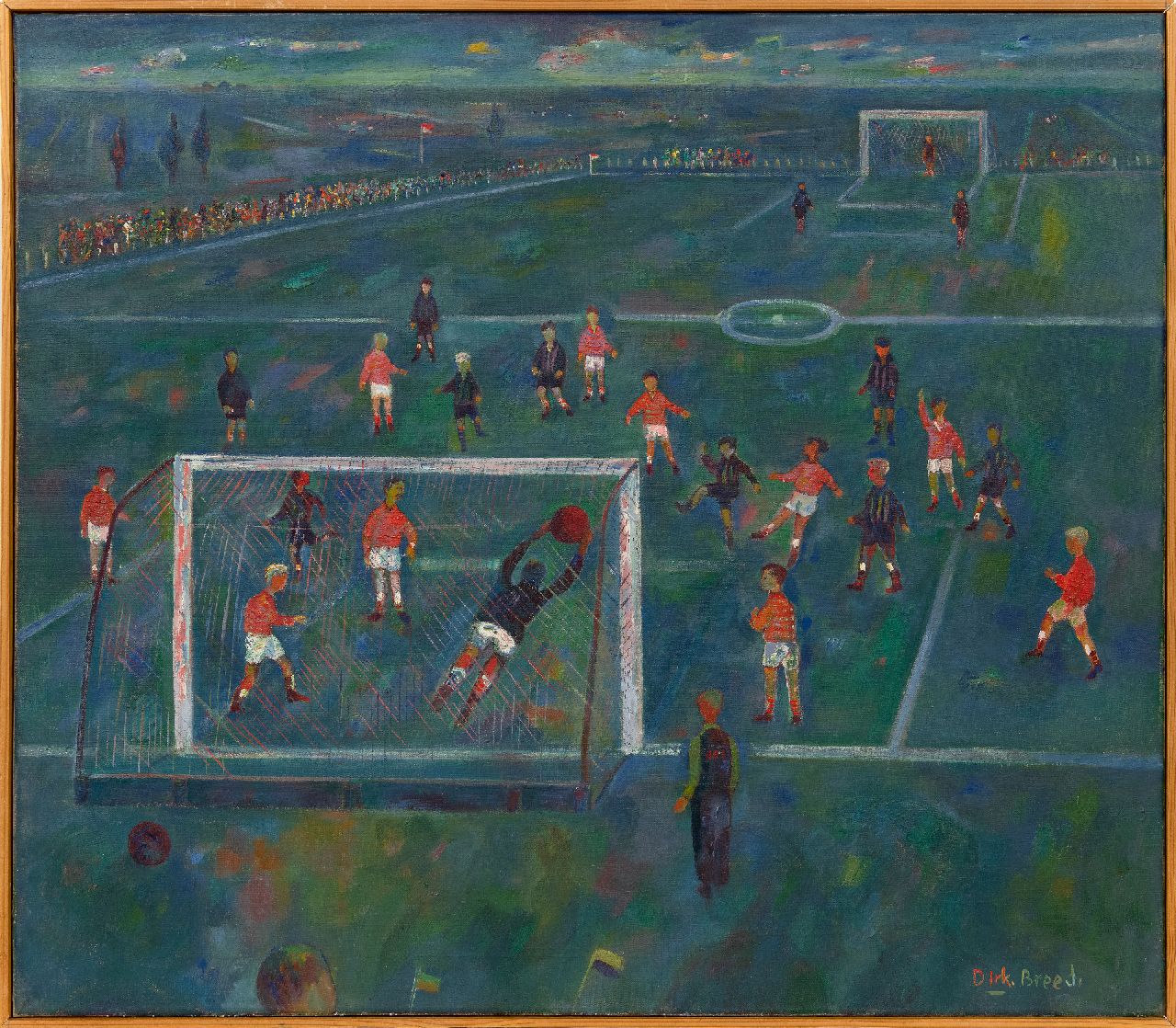Breed D.C. | 'Dirk' Cornelis Breed | Schilderijen te koop aangeboden | Voetbalwedstrijd van Oranje - ..., olieverf op doek 70,0 x 80,2 cm, gesigneerd rechtsonder Breed D.C. | 'Dirk' Cornelis Breed | Schilderijen te koop aangeboden | Voetbalwedstrijd van Oranje - ..., olieverf op doek 70,0 x 80,2 cm, gesigneerd rechtsonder