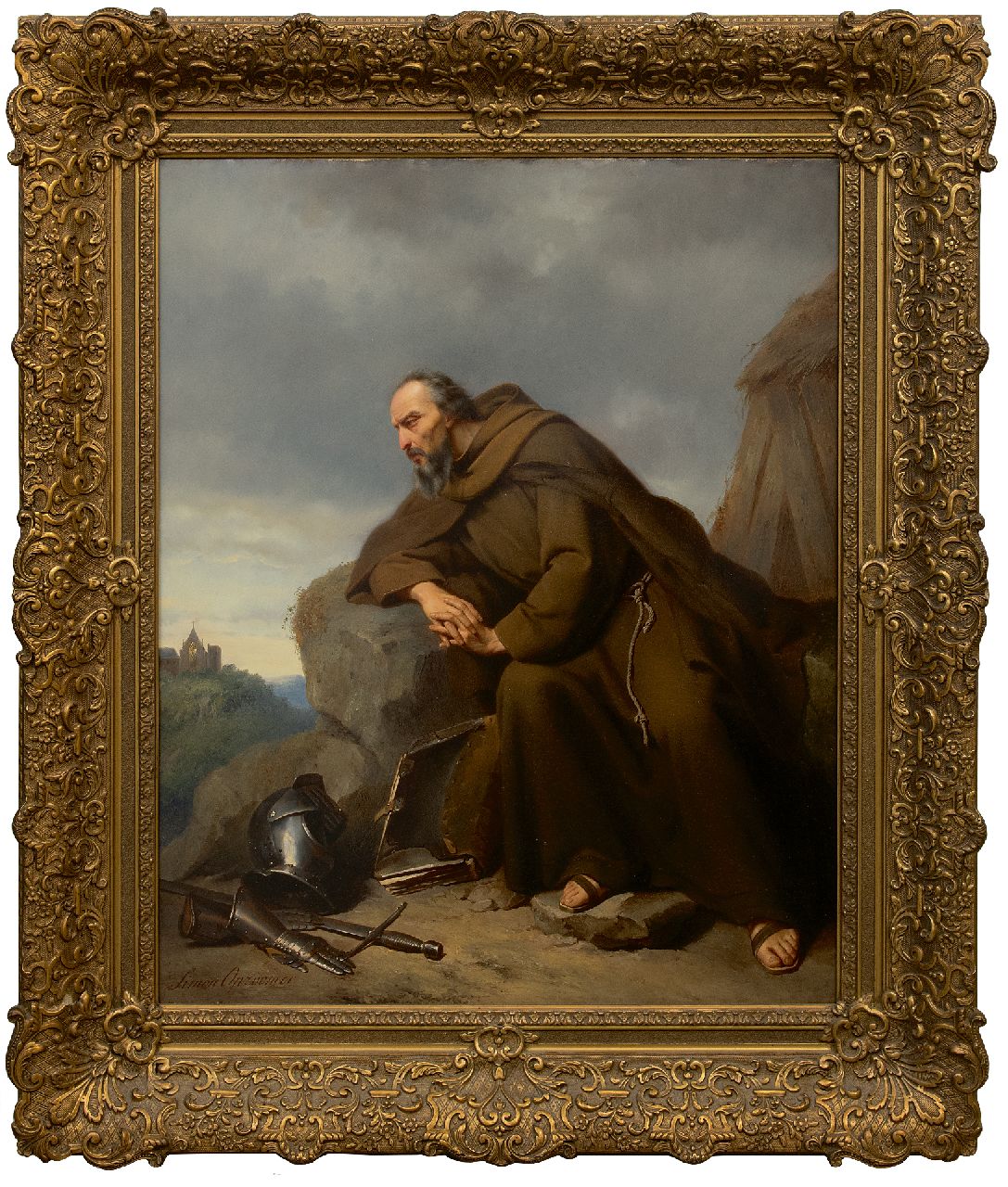 Opzoomer S. | Simon Opzoomer | Schilderijen te koop aangeboden | Peter de Kluizenaar, olieverf op paneel 72,8 x 60,5 cm, gesigneerd linksonder Opzoomer S. | Simon Opzoomer | Schilderijen te koop aangeboden | Peter de Kluizenaar, olieverf op paneel 72,8 x 60,5 cm, gesigneerd linksonder