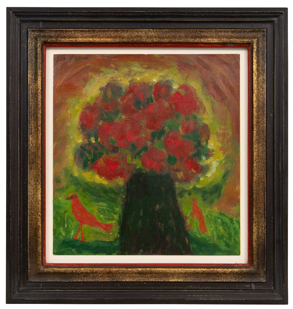 Brands E.A.M. | Eugenius Antonius Maria 'Eugène' Brands | Schilderijen te koop aangeboden | Zwarte vaas, gouache en olieverf op papier 28,9 x 27,0 cm, gesigneerd linksboven en gedateerd 9.54 Brands E.A.M. | Eugenius Antonius Maria 'Eugène' Brands | Schilderijen te koop aangeboden | Zwarte vaas, gouache en olieverf op papier 28,9 x 27,0 cm, gesigneerd linksboven en gedateerd 9.54