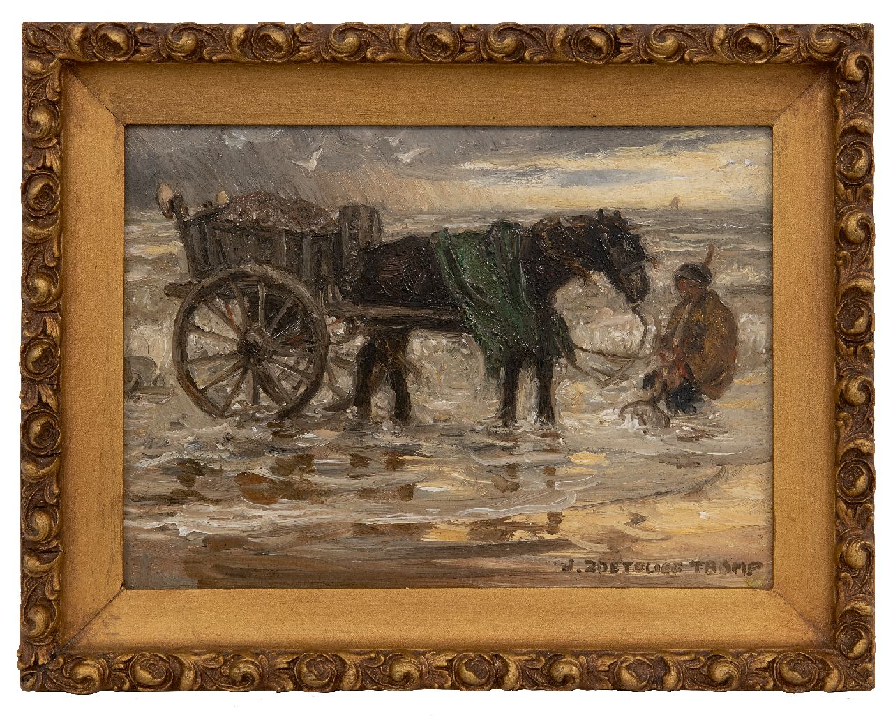 Zoetelief Tromp J.  | Johannes 'Jan' Zoetelief Tromp | Schilderijen te koop aangeboden | Schelpenvisser, Katwijk, olieverf op doek 19,2 x 26,3 cm, gesigneerd rechtsonder en verso gedateerd 1901