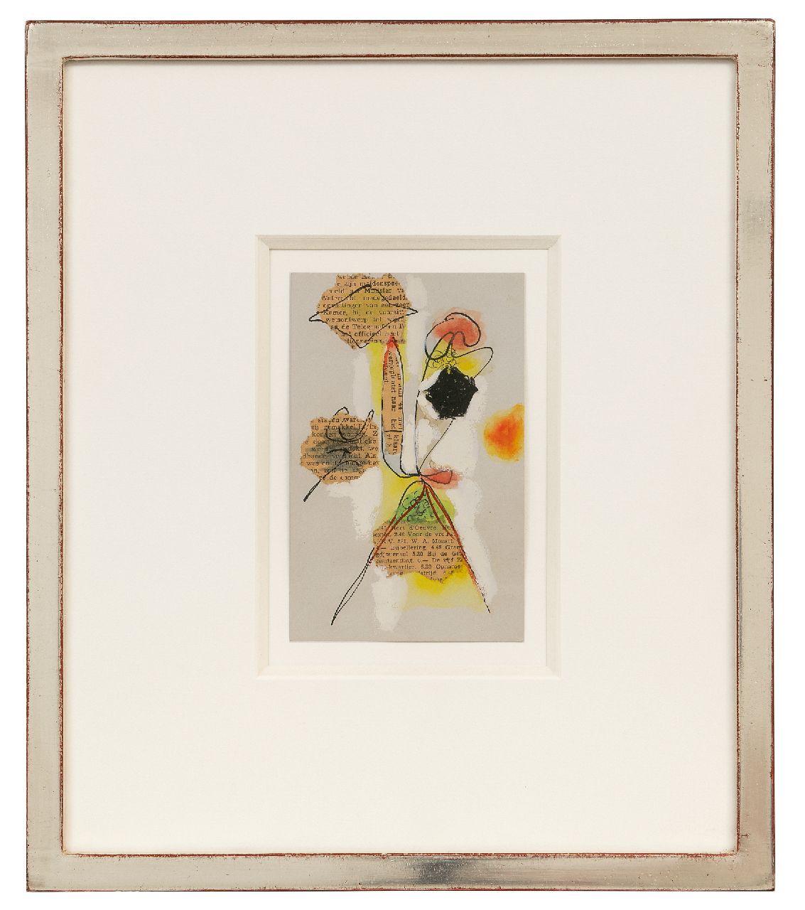 Ouborg P.  | Pieter 'Piet' Ouborg |  te koop aangeboden | Collage, inkt, aquarel, collage en gouache op papier  15,2 x 9,6 cm, te dateren ca. 1947