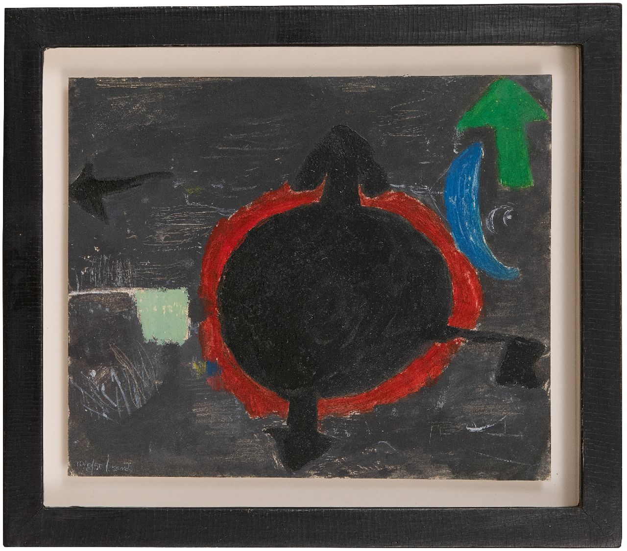 Brands E.A.M.  | Eugenius Antonius Maria 'Eugène' Brands | Aquarellen en tekeningen te koop aangeboden | Zonder titel, 1950, inkt en gouache op papier 15,1 x 18,2 cm, gesigneerd linksonder en gedateerd 10/8/50