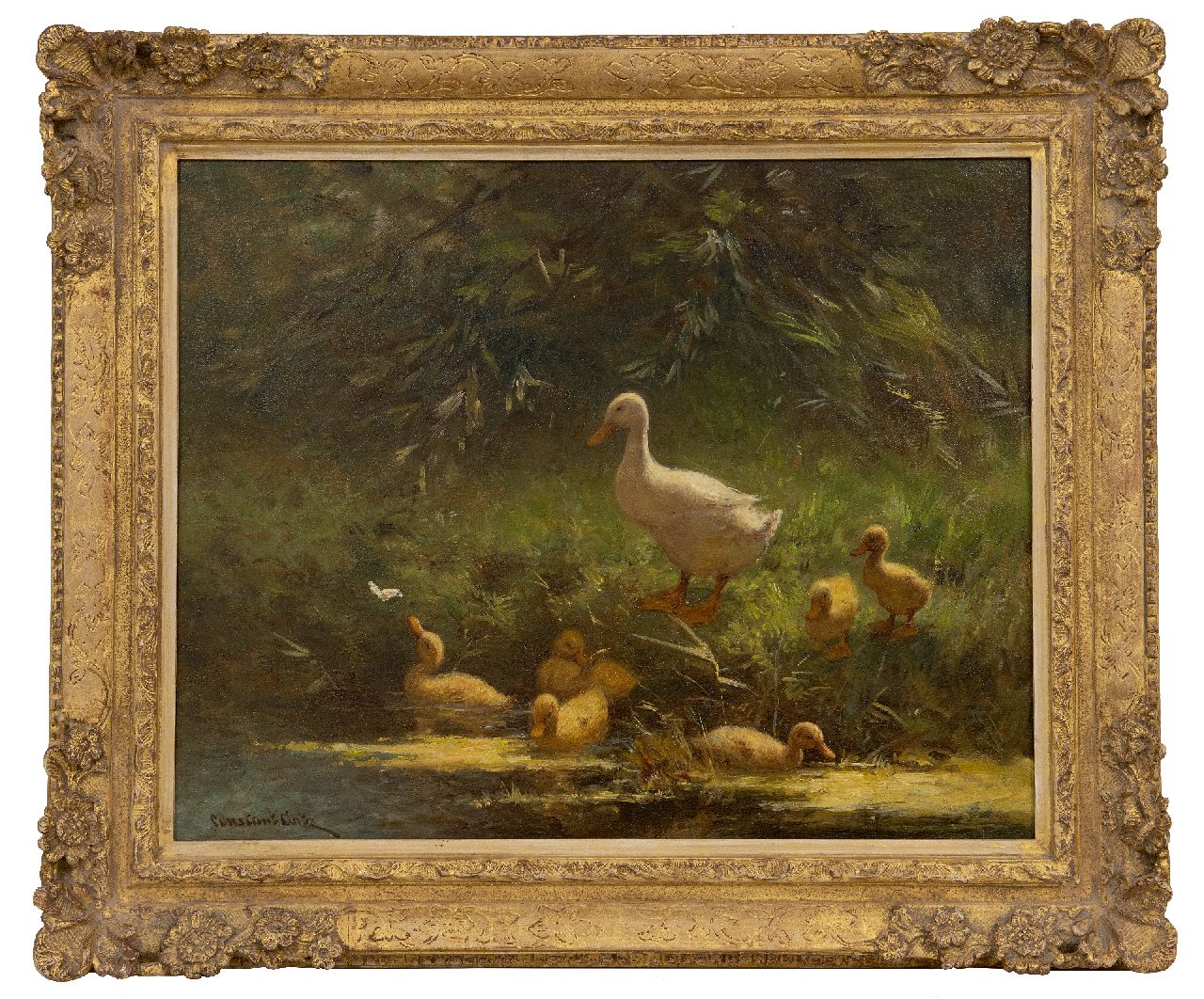 Artz C.D.L.  | 'Constant' David Ludovic Artz | Schilderijen te koop aangeboden | Leren zwemmen, olieverf op paneel 40,1 x 50,0 cm, gesigneerd linksonder