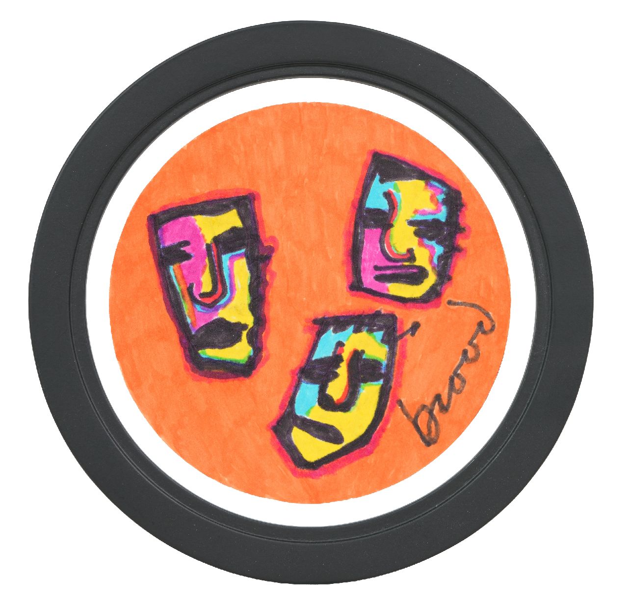 Brood H.  | Herman Brood |  te koop aangeboden | Bierviltje (27732), gesigneerd rechtsonder