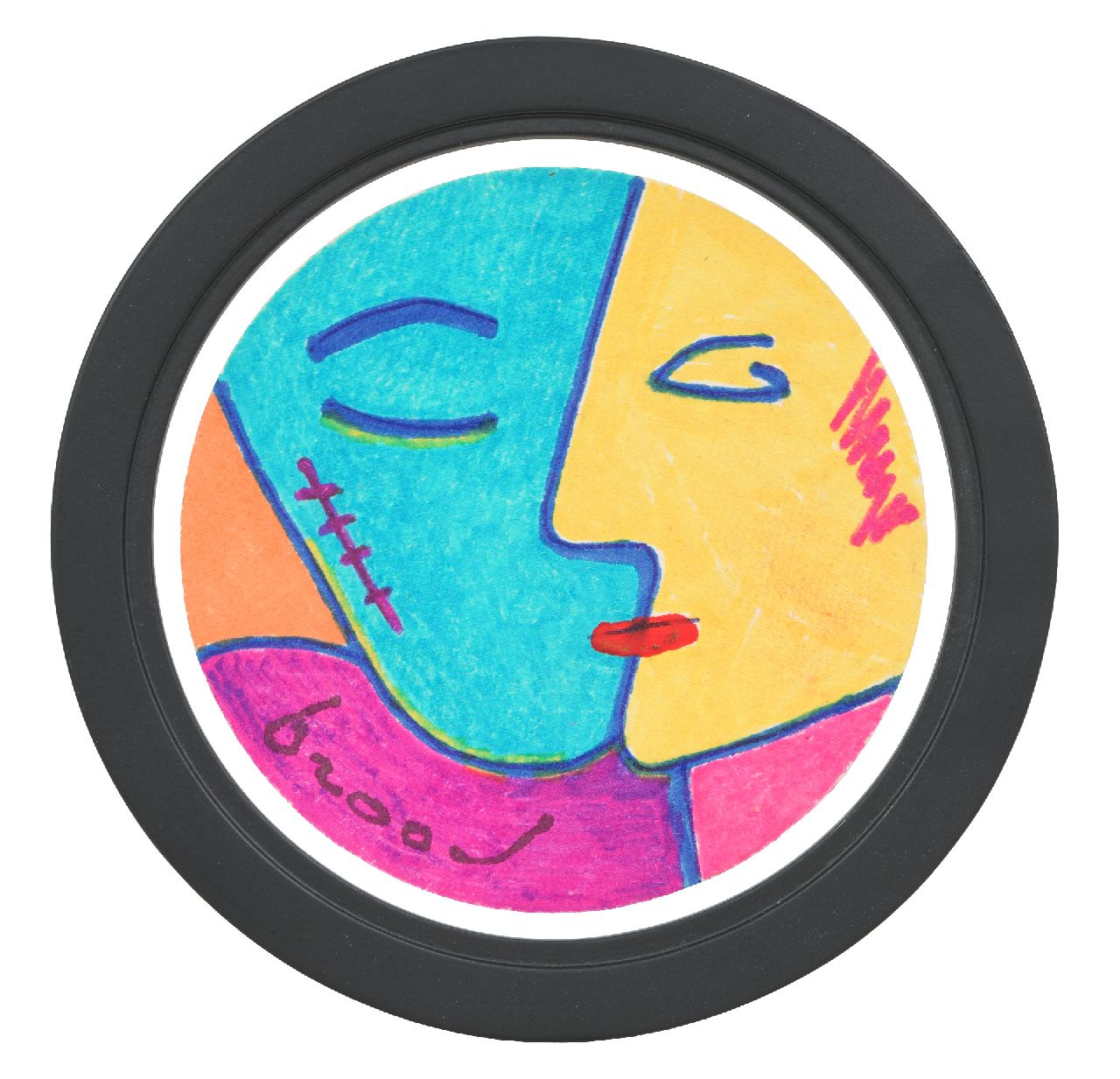 Brood H.  | Herman Brood |  te koop aangeboden | Bierviltje (27734), gesigneerd linksonder