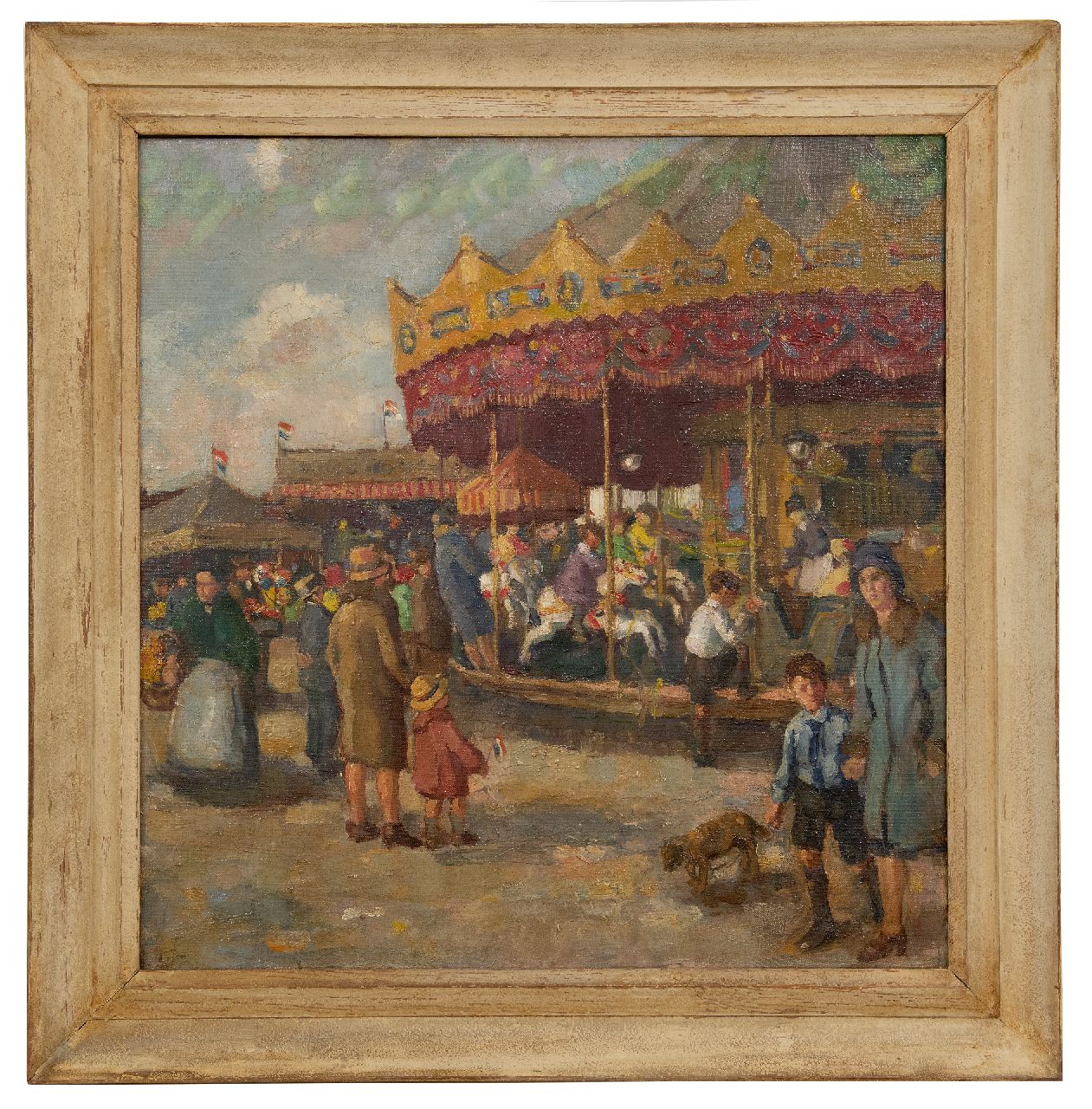 Fresco A.  | Abraham Fresco | Schilderijen te koop aangeboden | Funfair, olieverf op doek 65,5 x 63,5 cm, gesigneerd linksonder