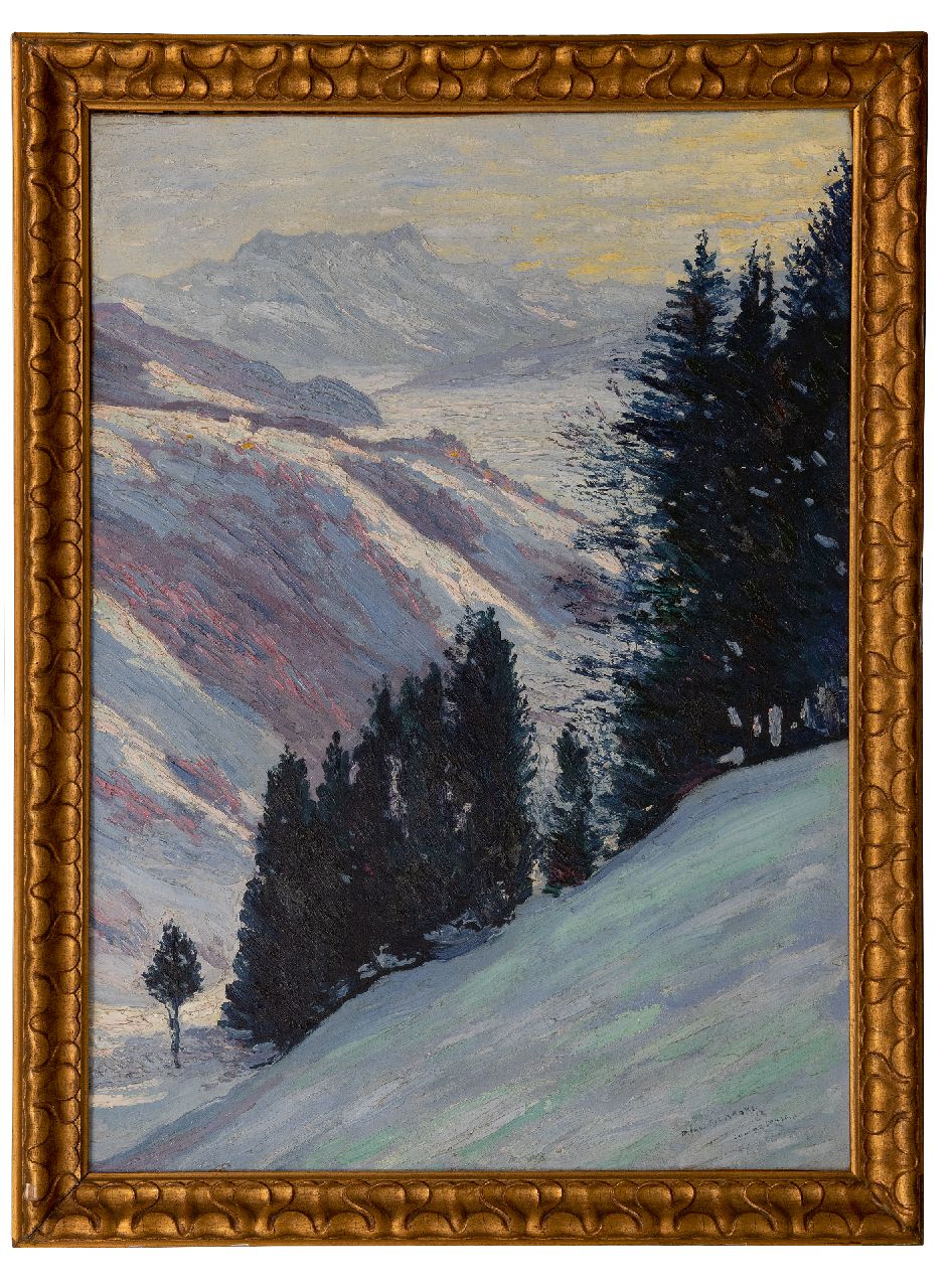Filarski D.H.W.  | 'Dirk' Herman Willem Filarski | Schilderijen te koop aangeboden | De Col de Sonloup in de sneeuw, olieverf op doek 92,8 x 65,4 cm, gesigneerd rechtsonder en gedateeerd '12