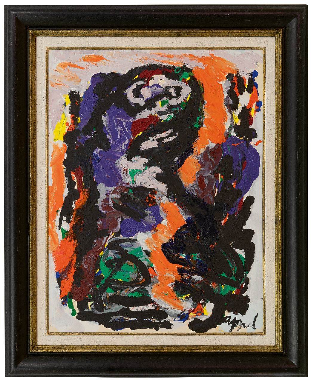 Appel C.K.  | Christiaan 'Karel' Appel | Schilderijen te koop aangeboden | Zonder titel (Vogelfiguur), olieverf op papier op doek 68,4 x 52,5 cm, gesigneerd rechtsonder