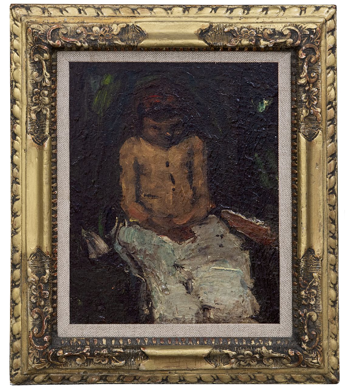 Robertson S.  | Susanne 'Suze' Robertson, Zittend meisje, olieverf op paneel 27,0 x 21,4 cm