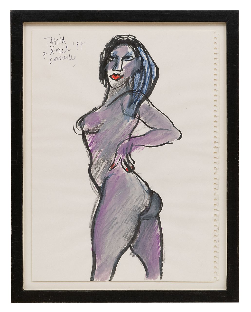 Corneille ('Corneille' Guillaume Beverloo)   | Corneille ('Corneille' Guillaume Beverloo) |  te koop aangeboden | Tahia, potlood, inkt, waskrijt en aquarel op papier 30,5 x 22,7 cm, gesigneerd linksboven en gedateerd 7 'Avril' '97