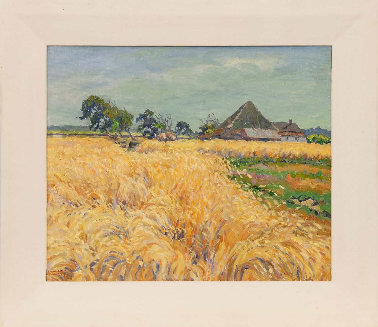 Blok van der Velden A.D. | Adrianus Dirk 'Ad' Blok van der Velden | Schilderijen te koop aangeboden | Landschap op Texel, olieverf op doek 50,3 x 60,5 cm, gesigneerd linksonder en gedateerd Texel 1947 (?) Blok van der Velden A.D. | Adrianus Dirk 'Ad' Blok van der Velden | Schilderijen te koop aangeboden | Landschap op Texel, olieverf op doek 50,3 x 60,5 cm, gesigneerd linksonder en gedateerd Texel 1947 (?)