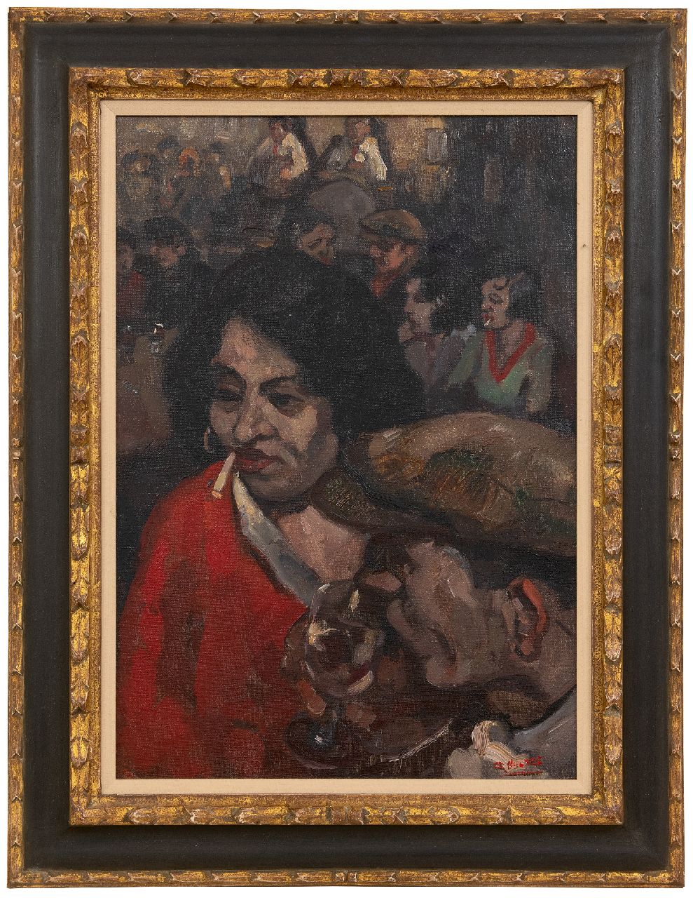 Noltee B.C.  | Bernardus Cornelis 'Cor' Noltee | Schilderijen te koop aangeboden | Danscafé, olieverf op doek 49,9 x 35,0 cm, gesigneerd rechtsonder