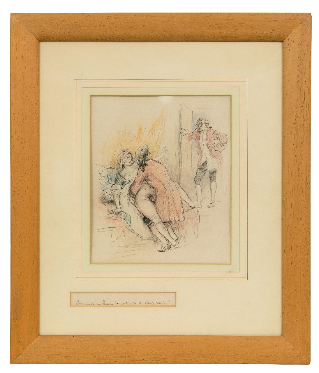 Poulton T.L.  | Thomas Leycester 'Tom' Poulton, Vous auriez pu fermer la porte. Si on était rentré! / U had de deur kunnen sluiten. Stel je voor dat hij was teruggekomen!, kleurpotlood op papier 21,5 x 18,0 cm