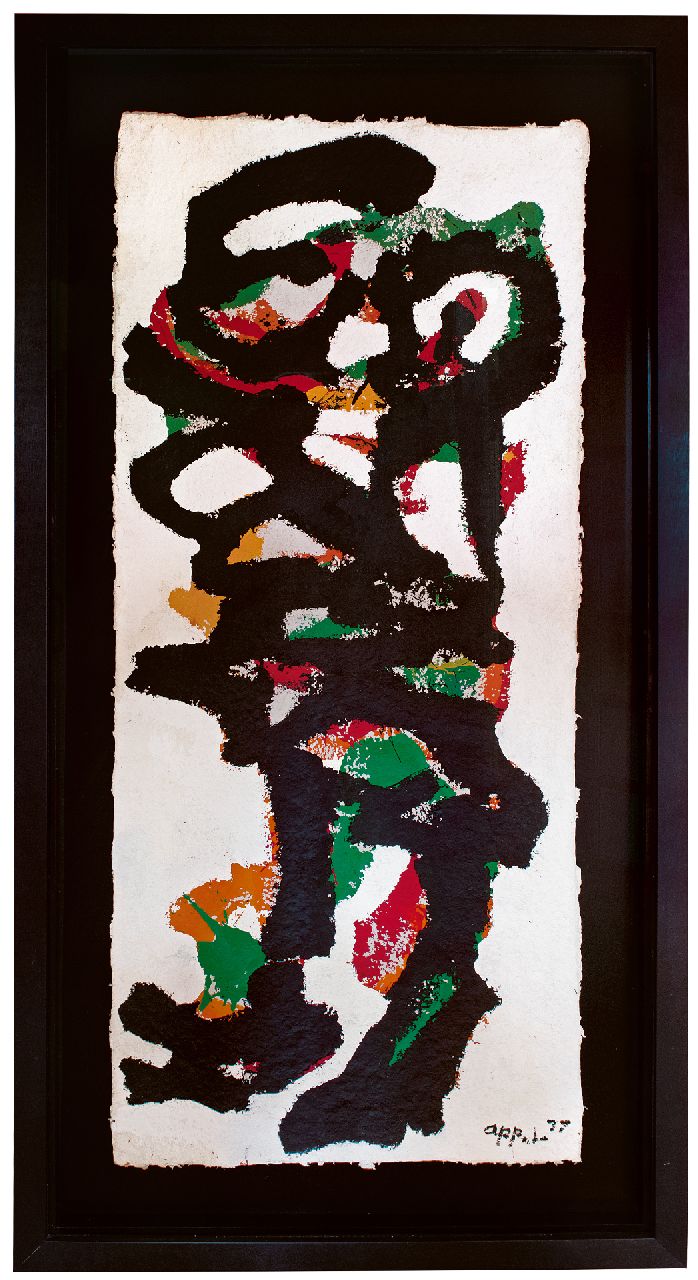 Appel C.K.  | Christiaan 'Karel' Appel | Schilderijen te koop aangeboden | Drac, acryl op papier 176,5 x 76,7 cm, gesigneerd rechtsonder en gedateerd '77