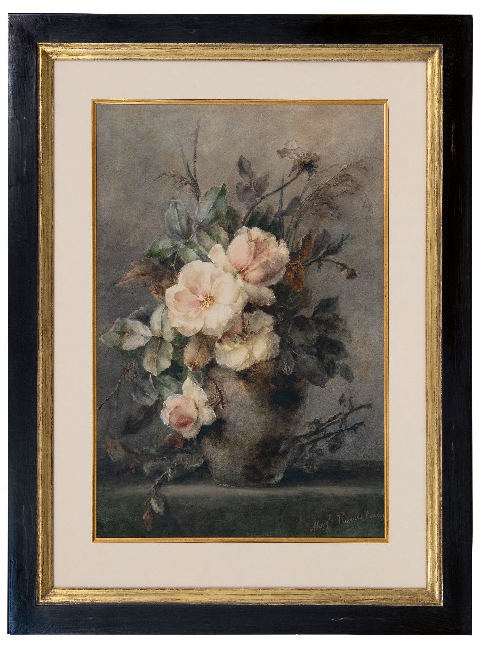 Roosenboom M.C.J.W.H.  | 'Margaretha' Cornelia Johanna Wilhelmina Henriëtta Roosenboom | Grafiek te koop aangeboden | Bloemstilleven, litho 65,0 x 44,0 cm, gesigneerd rechtsonder