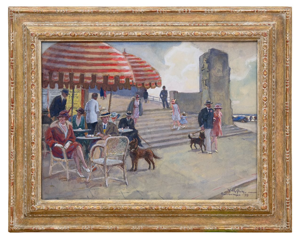 Sluiter J.W. | Jan Willem 'Willy' Sluiter | Aquarellen en tekeningen te koop aangeboden | Op het terras, Scheveningen, aquarel en gouache op papier 47,5 x 64,5 cm, gesigneerd rechtsonder en gedateerd 'Scheveningen '39' Sluiter J.W. | Jan Willem 'Willy' Sluiter | Aquarellen en tekeningen te koop aangeboden | Op het terras, Scheveningen, aquarel en gouache op papier 47,5 x 64,5 cm, gesigneerd rechtsonder en gedateerd 'Scheveningen '39'