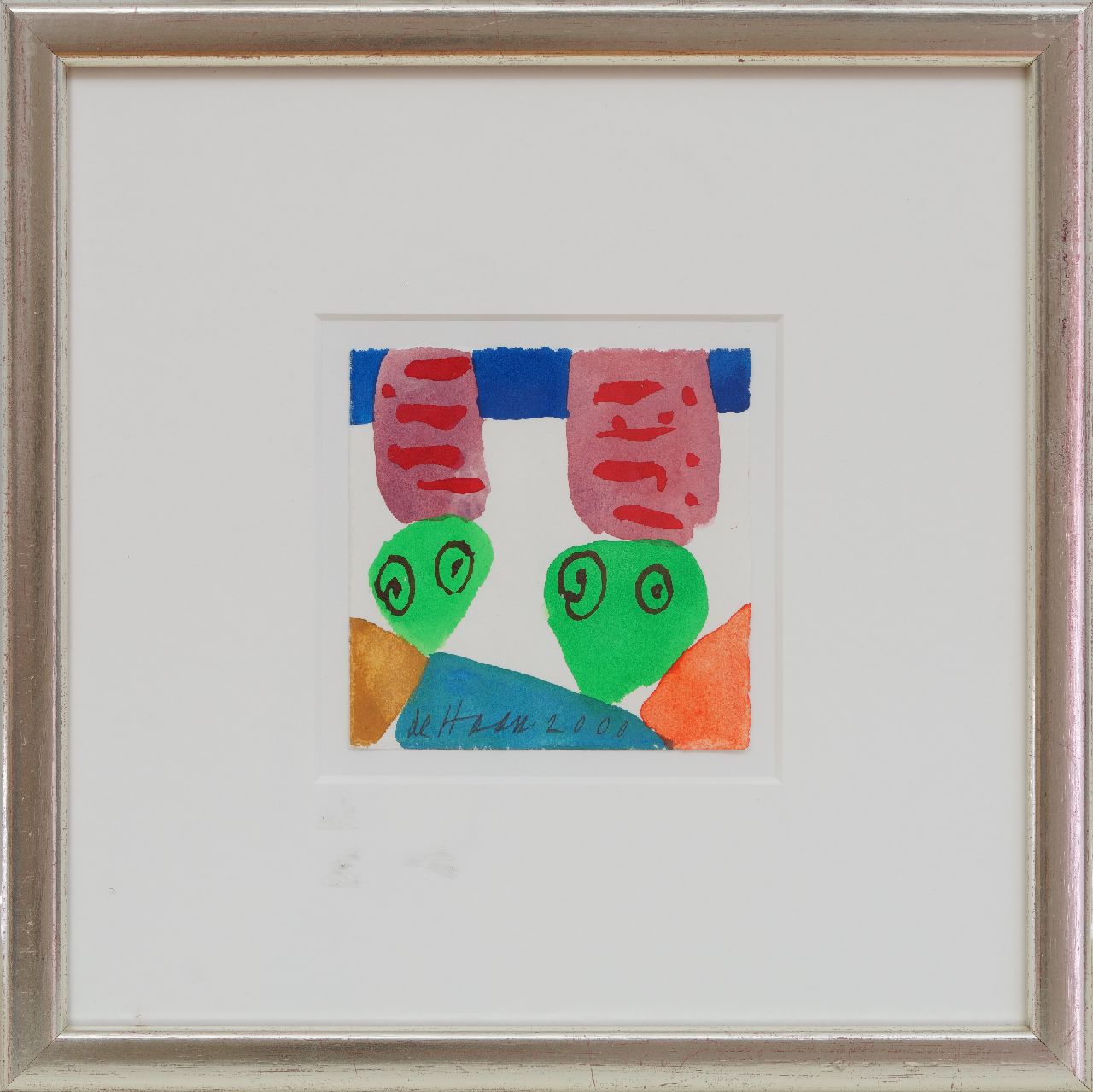 Haan J. de | Jurjen de Haan | Aquarellen en tekeningen te koop aangeboden | Compositie, gouache op papier 12,0 x 12,0 cm, gesigneerd middenonder en gedateerd 2000 Haan J. de | Jurjen de Haan | Aquarellen en tekeningen te koop aangeboden | Compositie, gouache op papier 12,0 x 12,0 cm, gesigneerd middenonder en gedateerd 2000