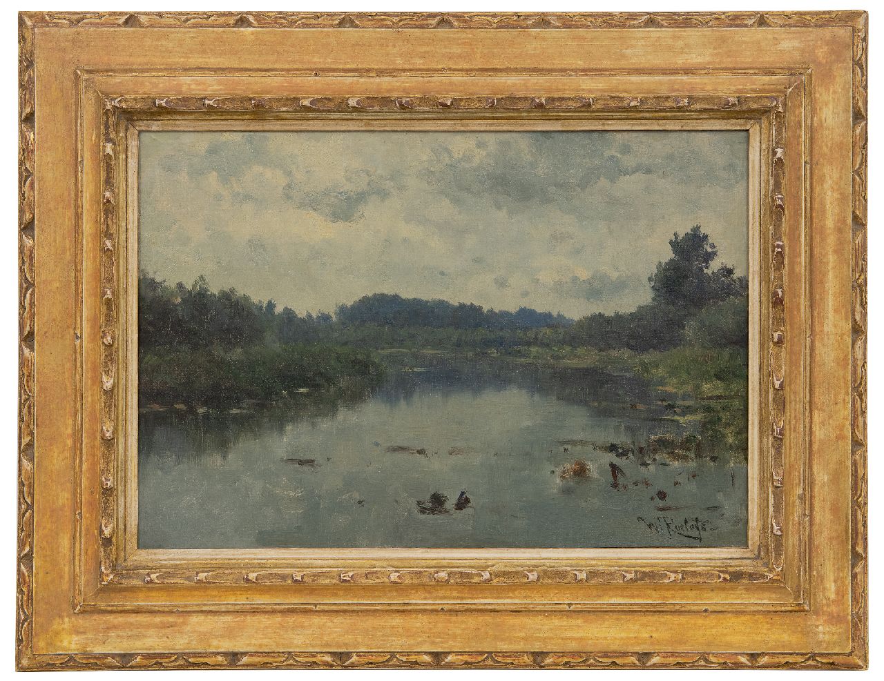 Roelofs W.  | Willem Roelofs | Schilderijen te koop aangeboden | Het Gein, olieverf op doek 32,2 x 46,0 cm, gesigneerd rechtsonder en te dateren ca. 1880