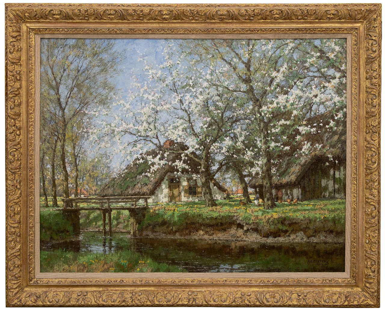 Gorter A.M.  | 'Arnold' Marc Gorter | Schilderijen te koop aangeboden | Lente aan de Vordense beek, olieverf op doek 77,5 x 104,6 cm, gesigneerd rechtsonder
