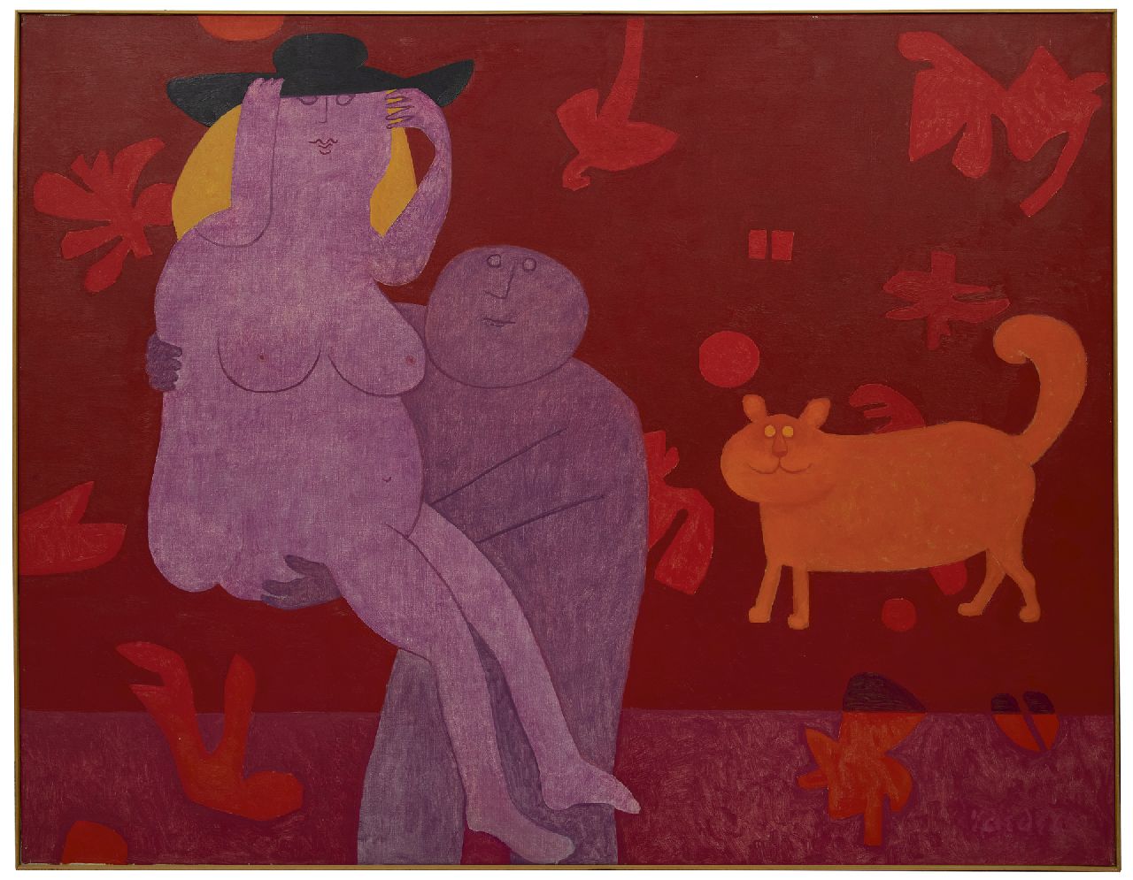 Roëde J.  | Jan Roëde | Schilderijen te koop aangeboden | Le moindre de ses soucis, acryl op doek 114,0 x 145,7 cm, gesigneerd rechtsonder en op spieraam en gedateerd '69