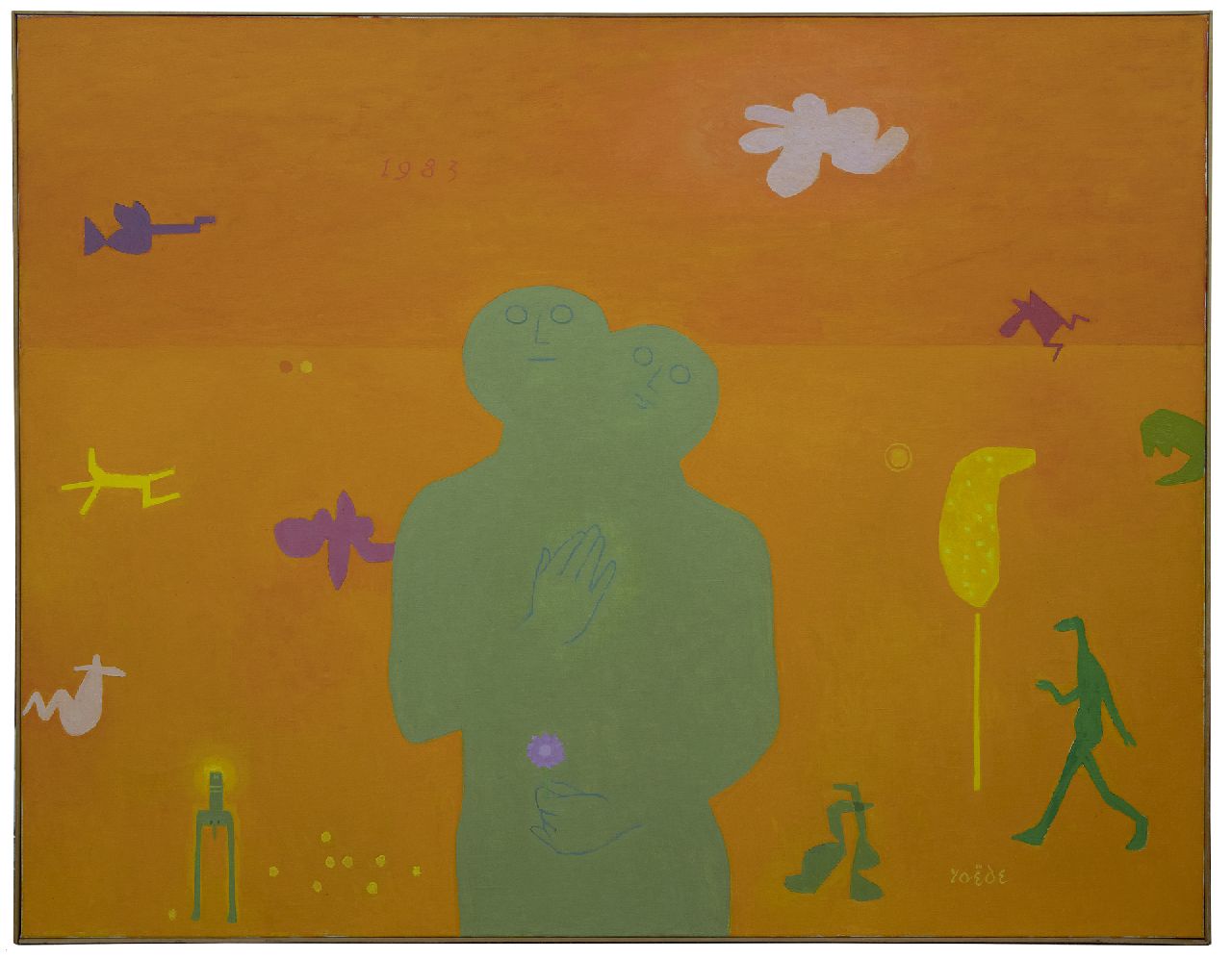 Roëde J.  | Jan Roëde | Schilderijen te koop aangeboden | Zonder titel, acryl op doek 114,1 x 146,0 cm, gesigneerd rechtsonder en gedateerd 1983