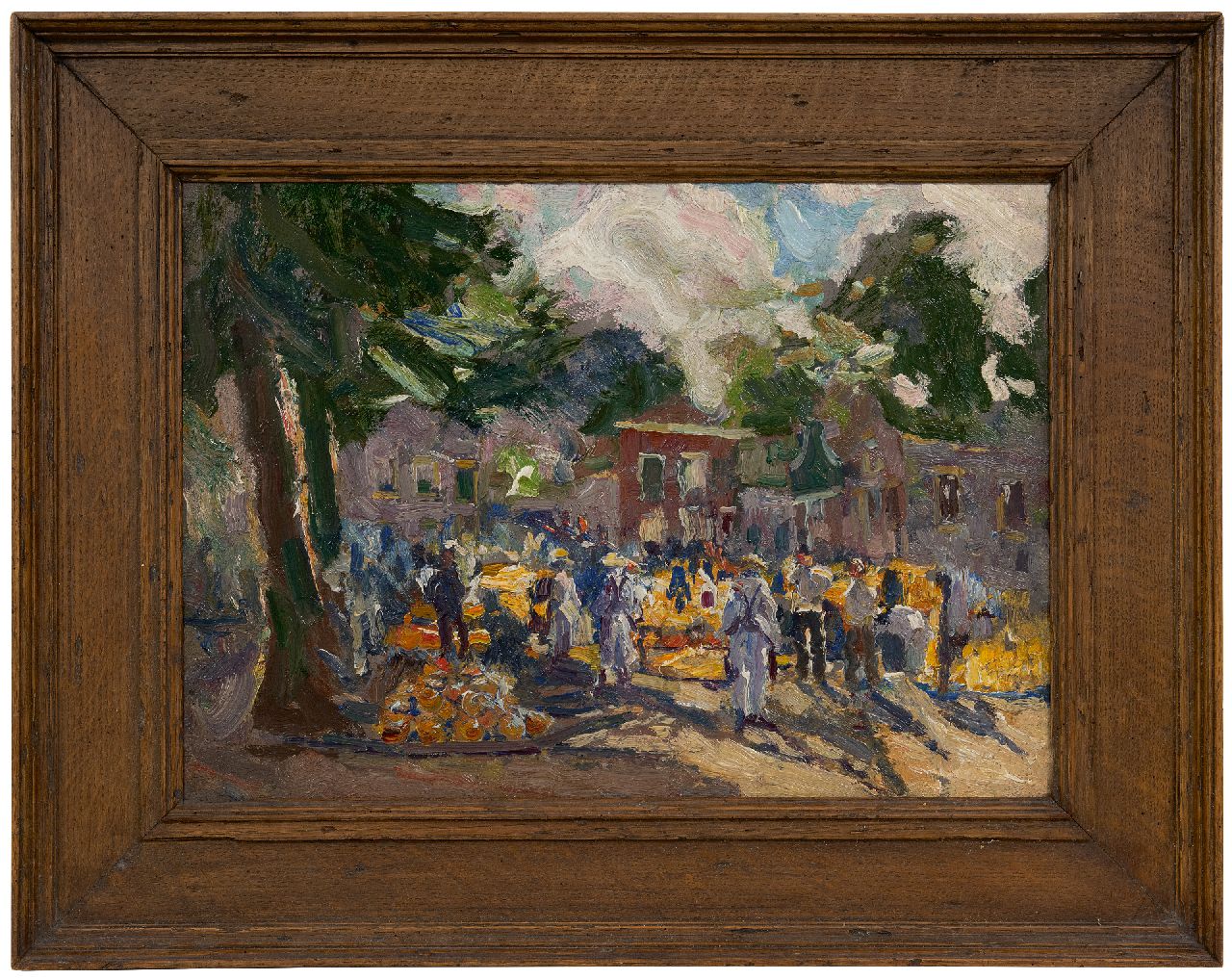 Dom P.L.C.  | Paulus Ludovicus Carolus 'Pol' Dom | Schilderijen te koop aangeboden | Kaasmarkt, olieverf op paneel 33,0 x 45,0 cm
