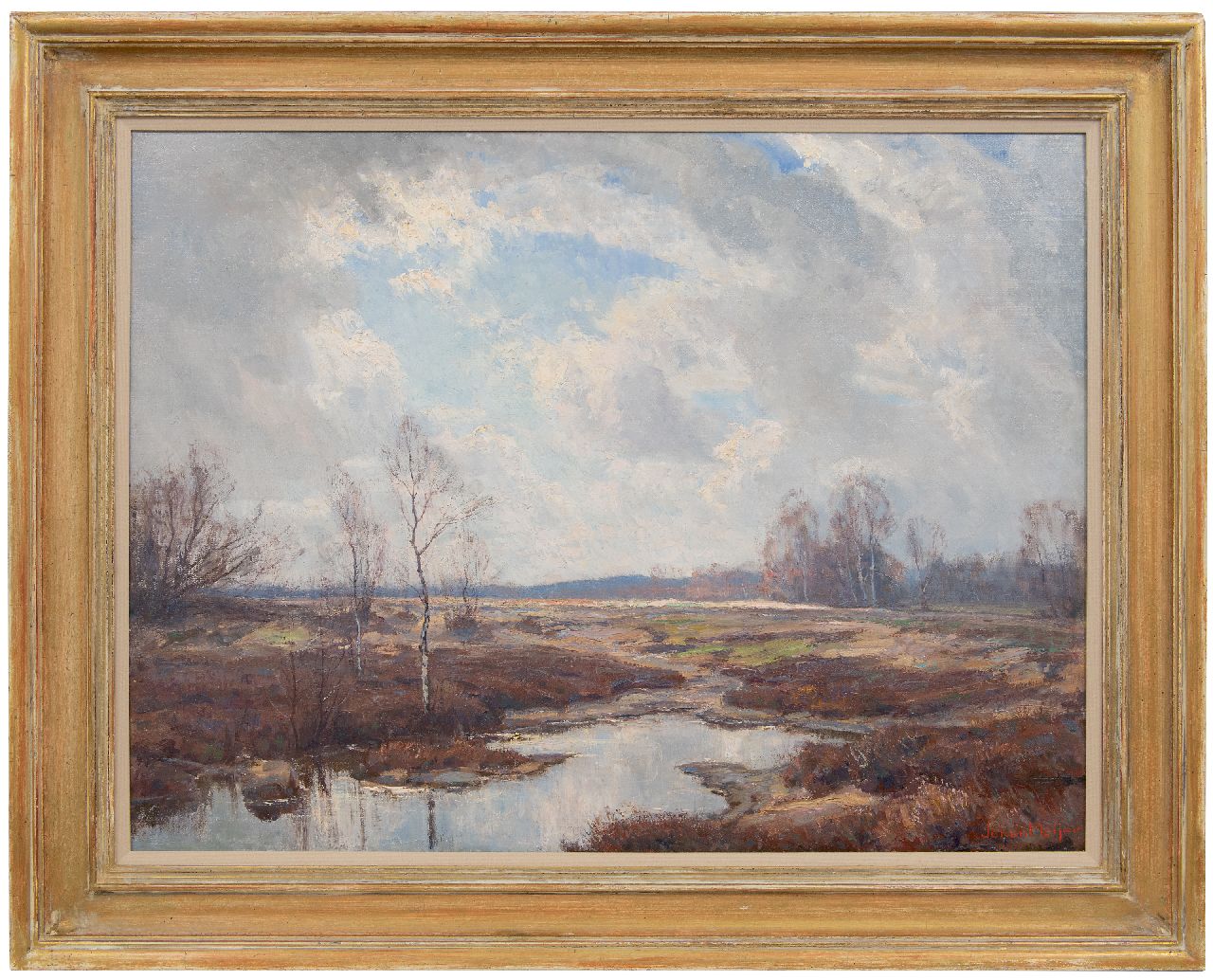 Meijer J.  | Johannes 'Johan' Meijer | Paintings offered for sale | Heatland pool, oil on canvas 61.1 x 81.4 cm, signed l.r. and on the reverse