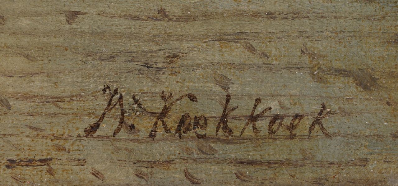 Willem Koekkoek signaturen Hollands straatje met figuren