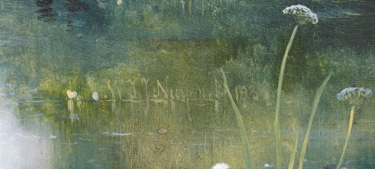 Wijnand Nuijen signaturen Vrouw en kinderen bij een huis