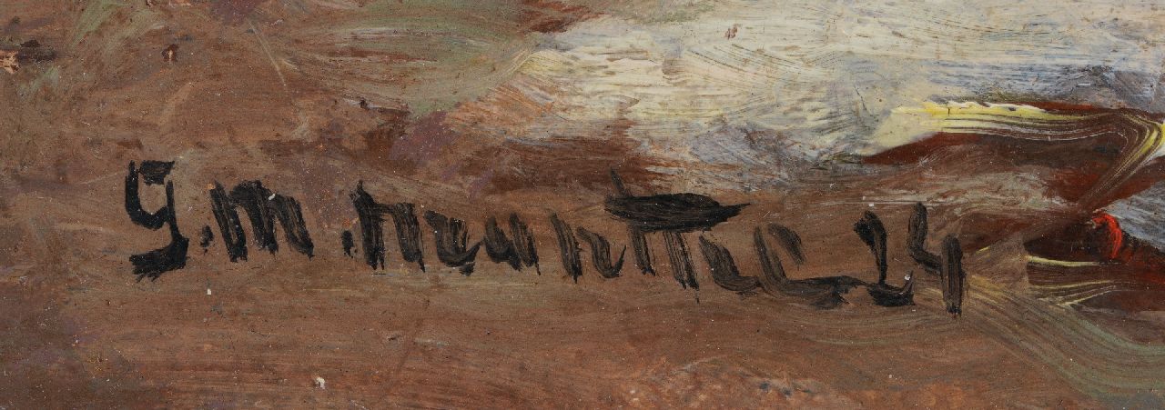 Morgenstjerne Munthe signaturen Avondstemming op het strand